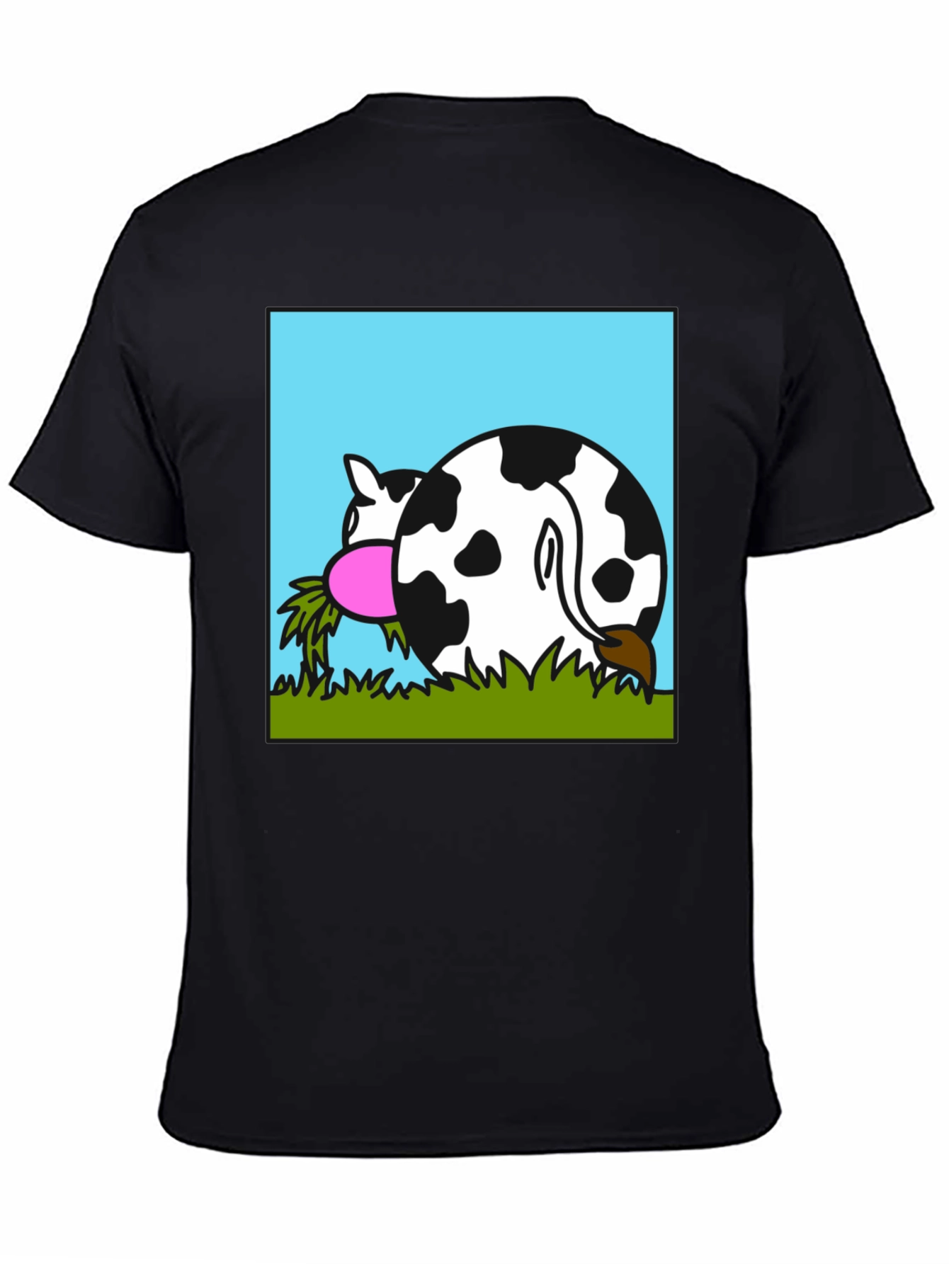Funny Cow Butt T-Shirt - Black