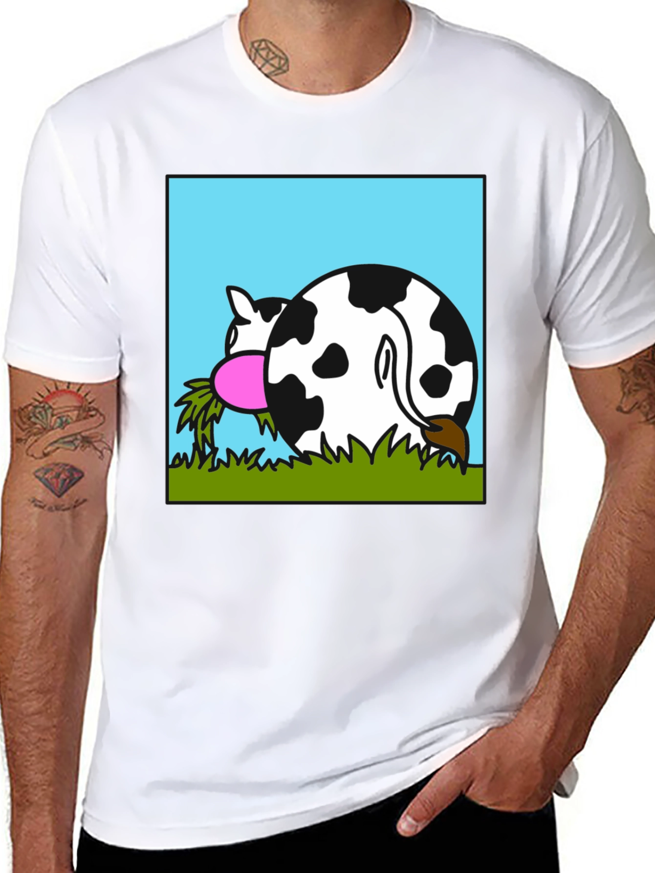 Funny Cow Butt T-Shirt - Black