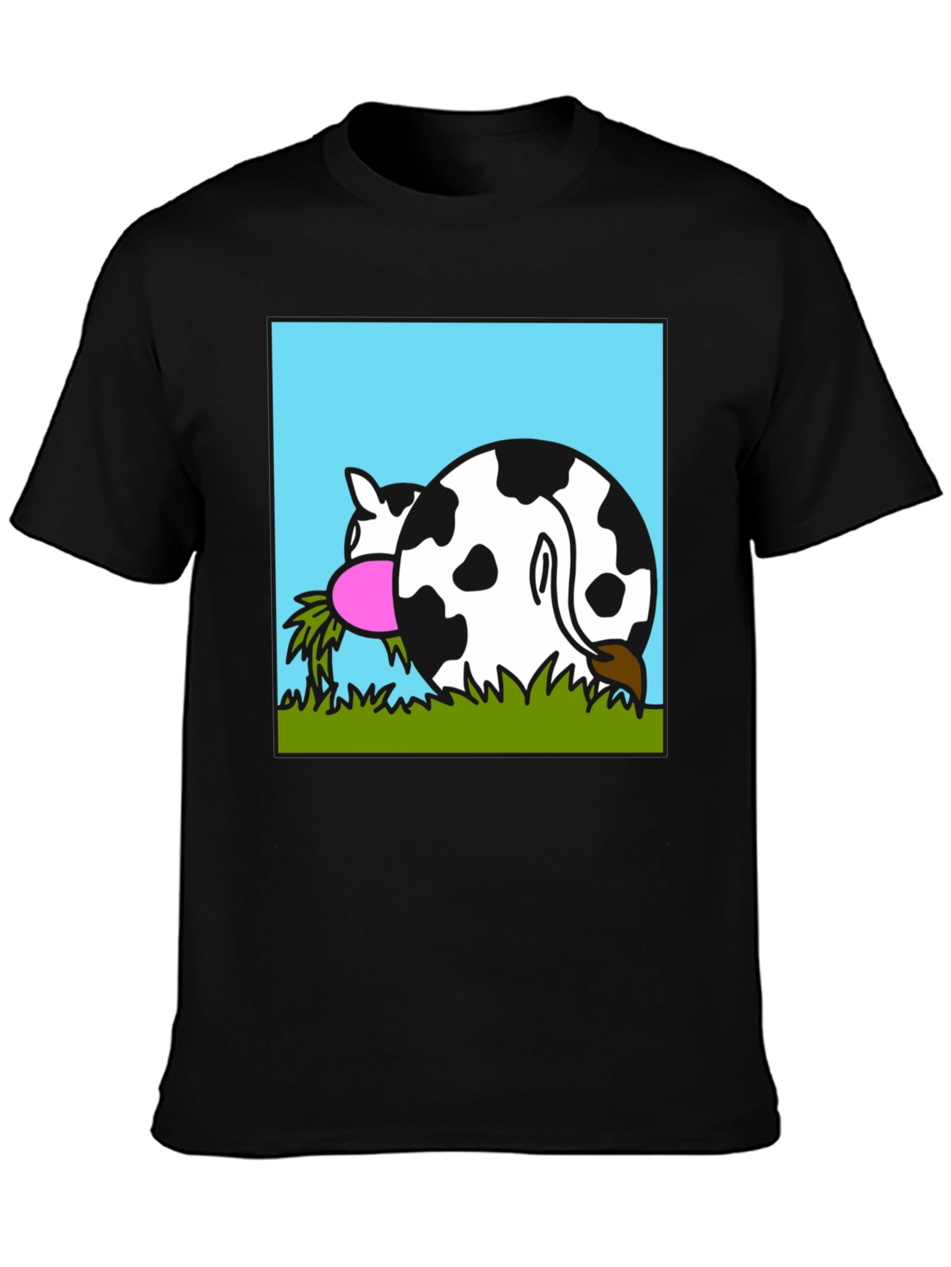 Funny Cow Butt T-Shirt - Black