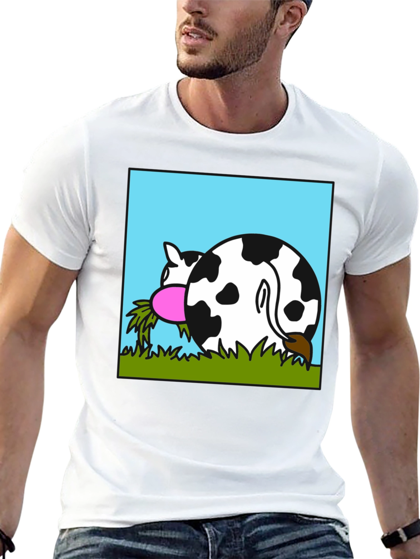 Funny Cow Butt T-Shirt - Black