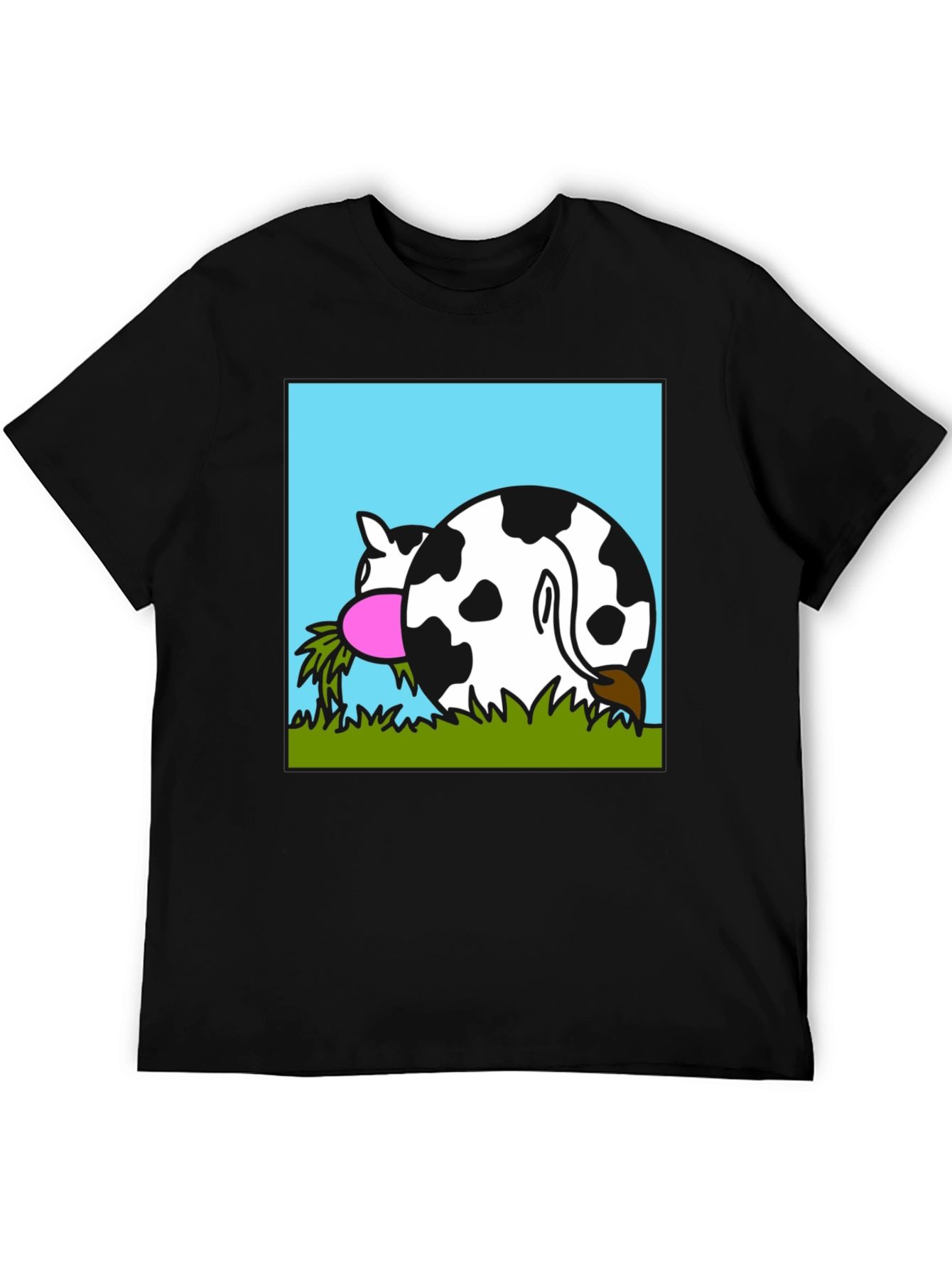 Funny Cow Butt T-Shirt - Black
