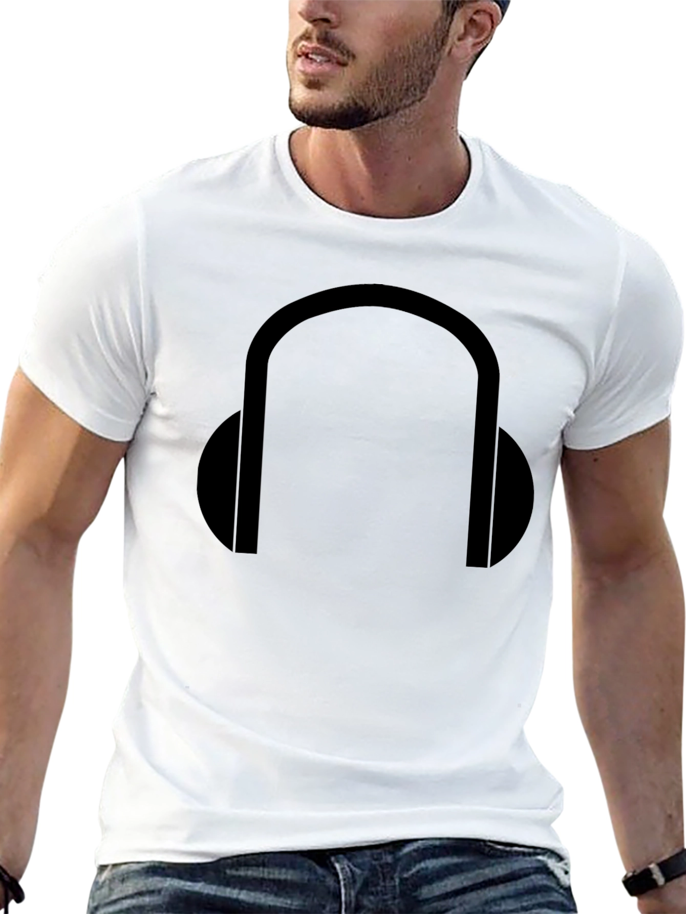 Headphone Graphic Black T-Shirt