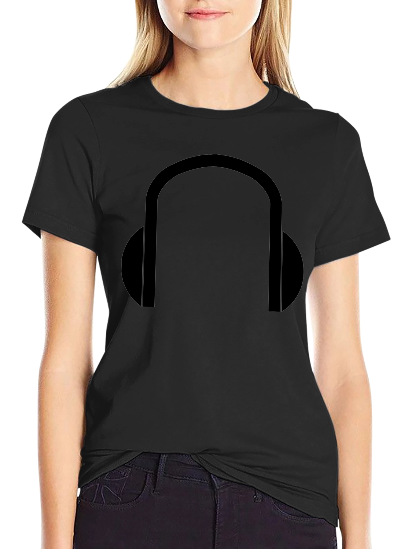 Headphone Graphic Black T-Shirt