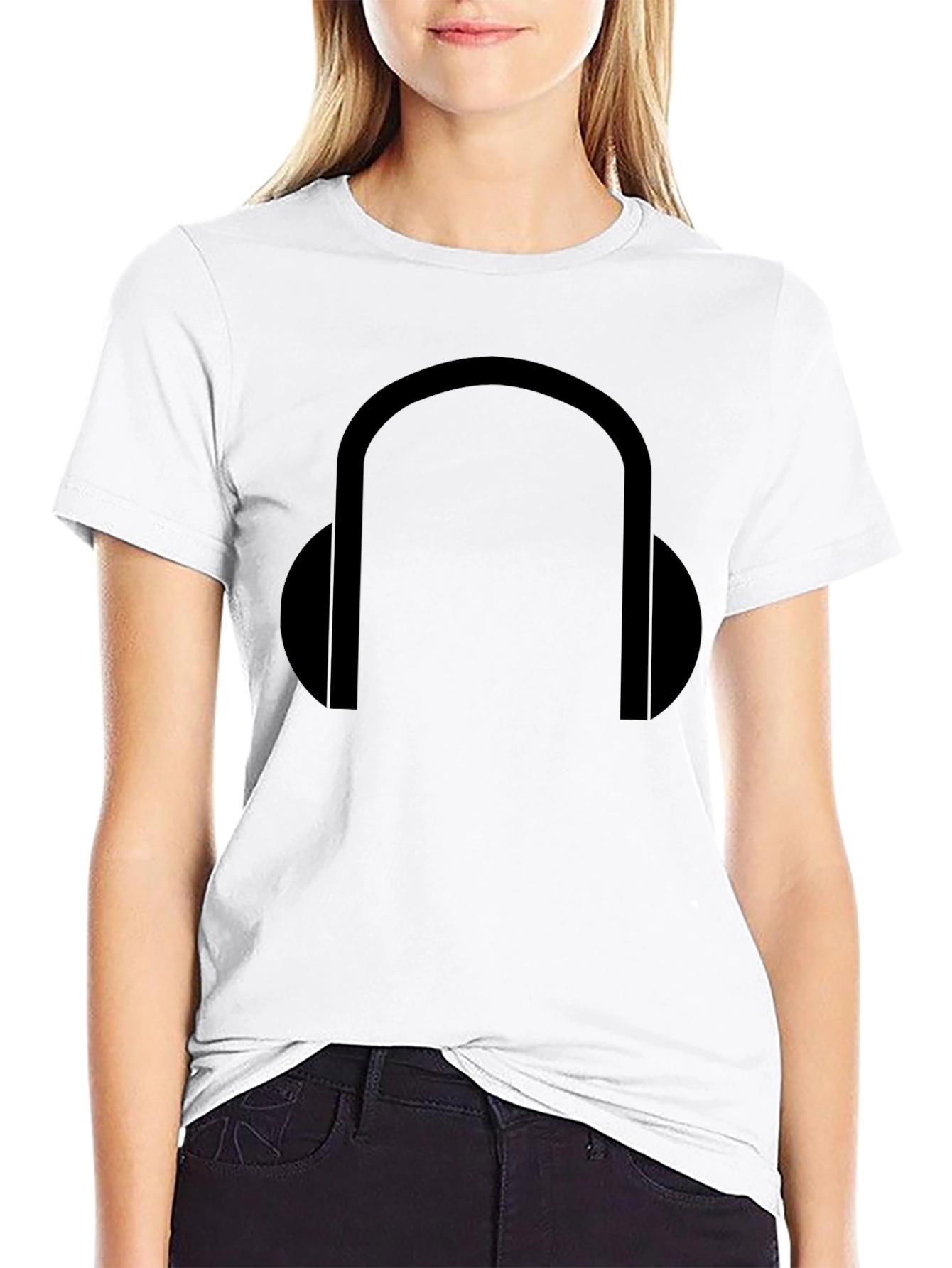 Headphone Graphic Black T-Shirt