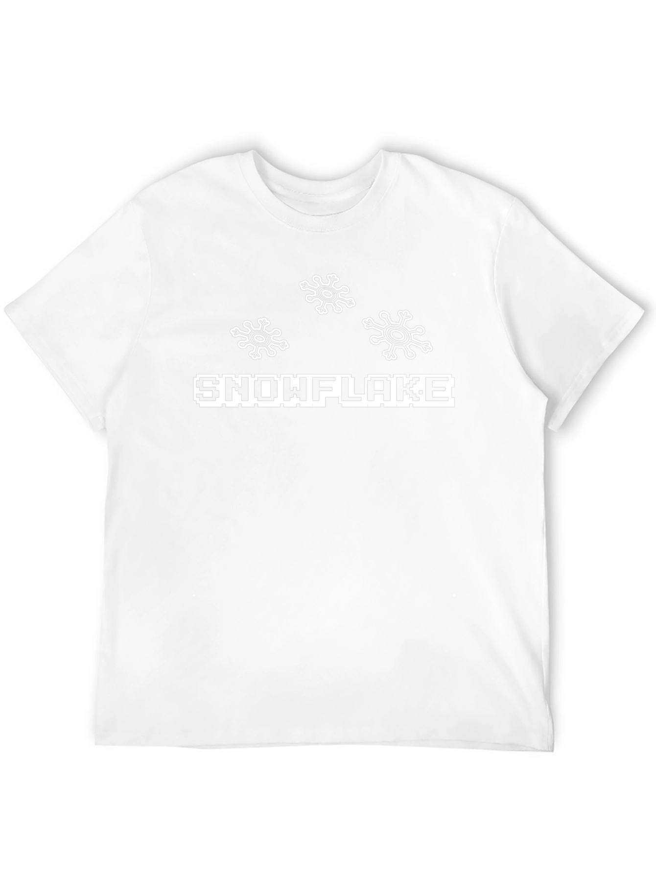 Snowflake Pixel Art Black T-Shirt