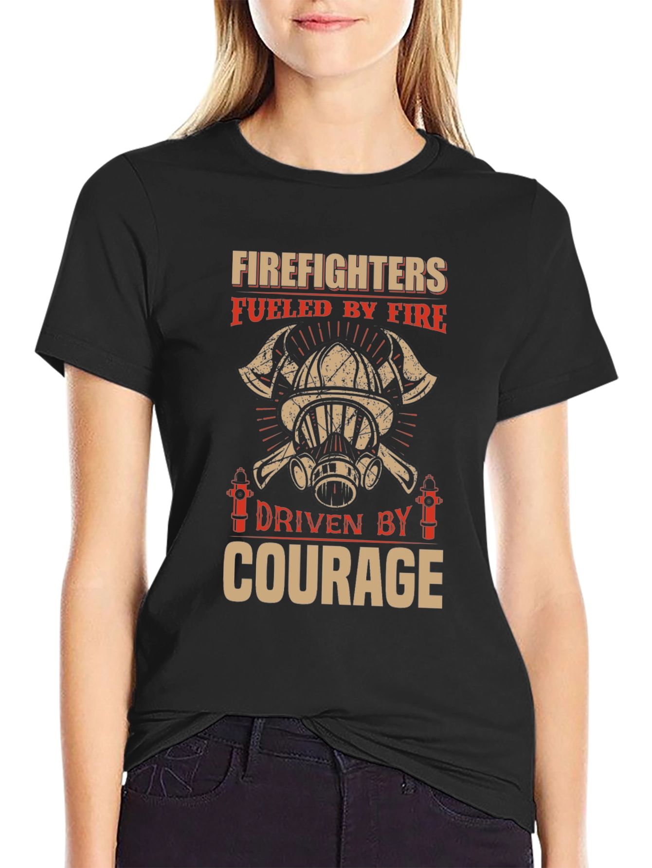 Firefighter Fueled By Fire Courage T-Shirt