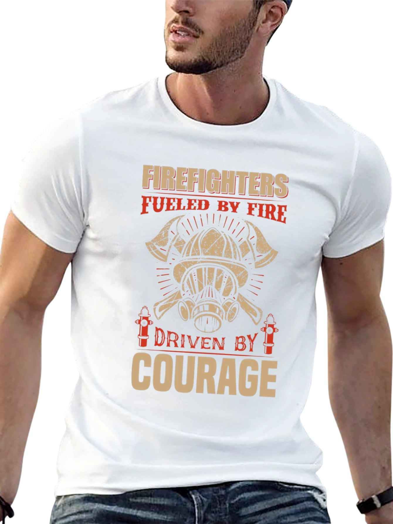 Firefighter Fueled By Fire Courage T-Shirt