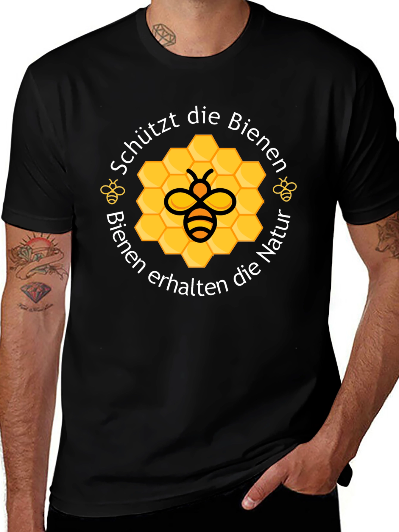 Save the Bees T-Shirt Honeycomb Bee Graphic Tee