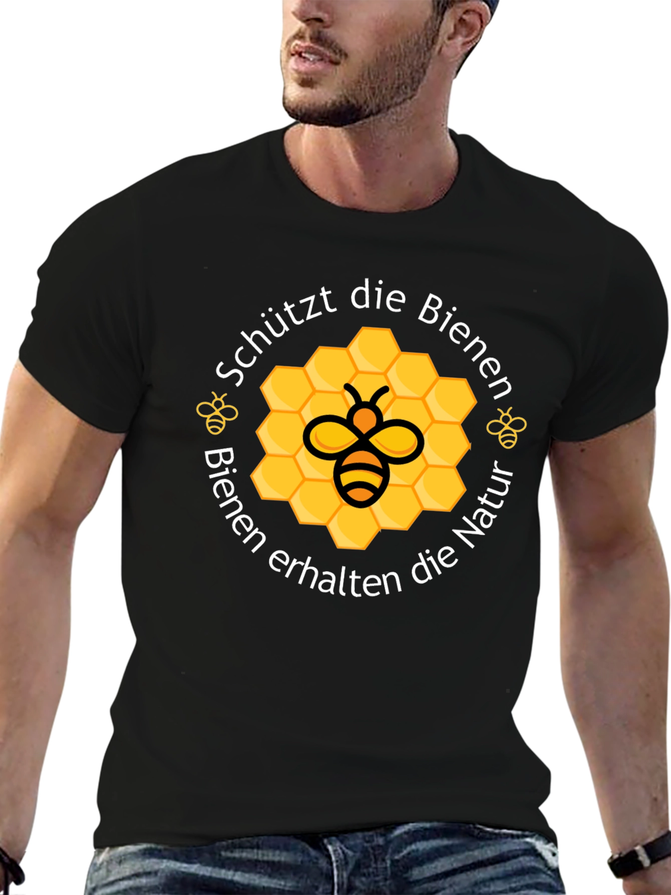 Save the Bees T-Shirt Honeycomb Bee Graphic Tee