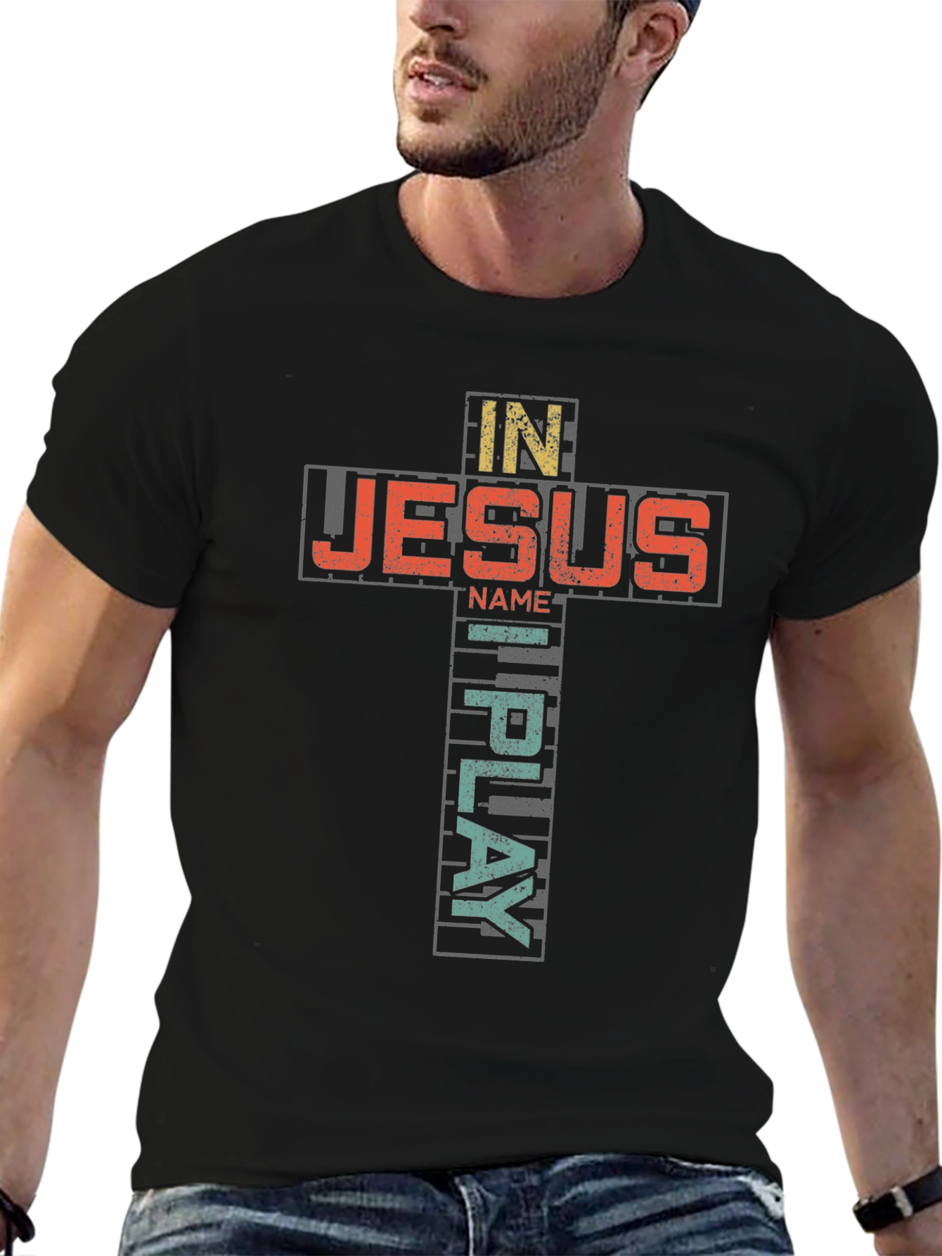 In Jesus Name I Play Graphic T-Shirt