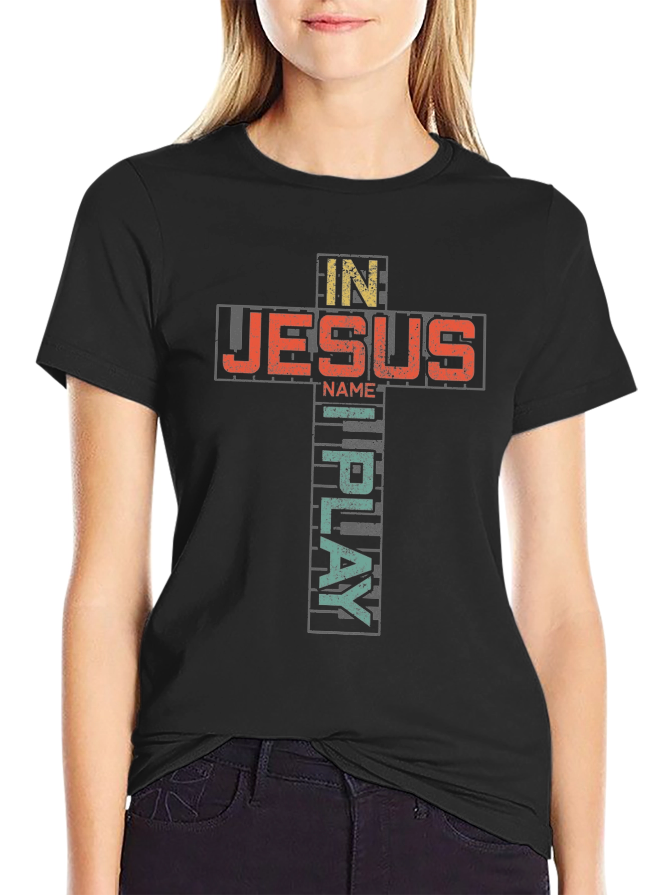 In Jesus Name I Play Graphic T-Shirt
