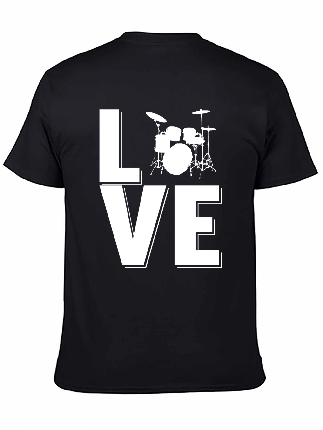 Love Drums Graphic Tee - Black Cotton Blend