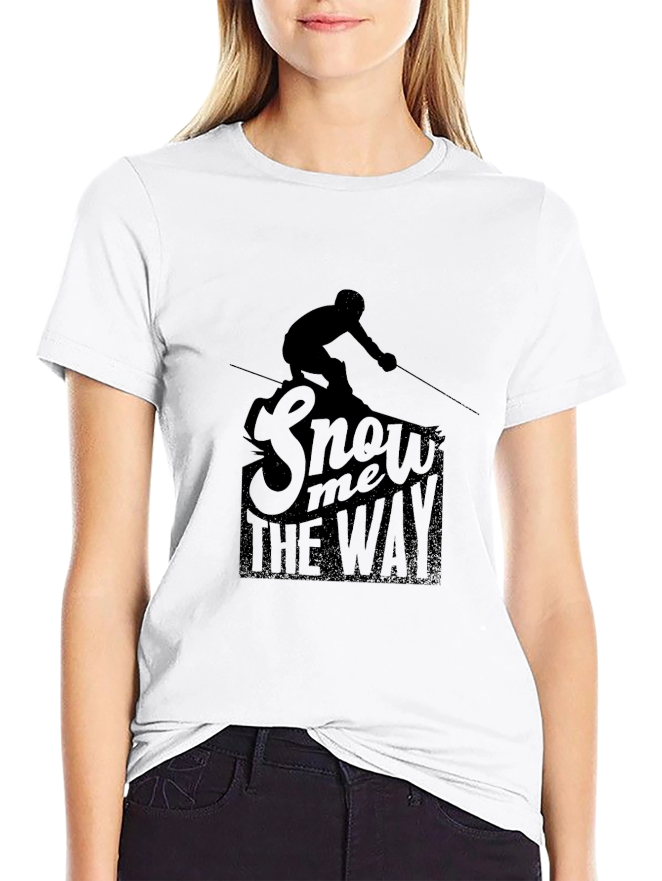 Snow Me the Way Graphic T-Shirt - Black
