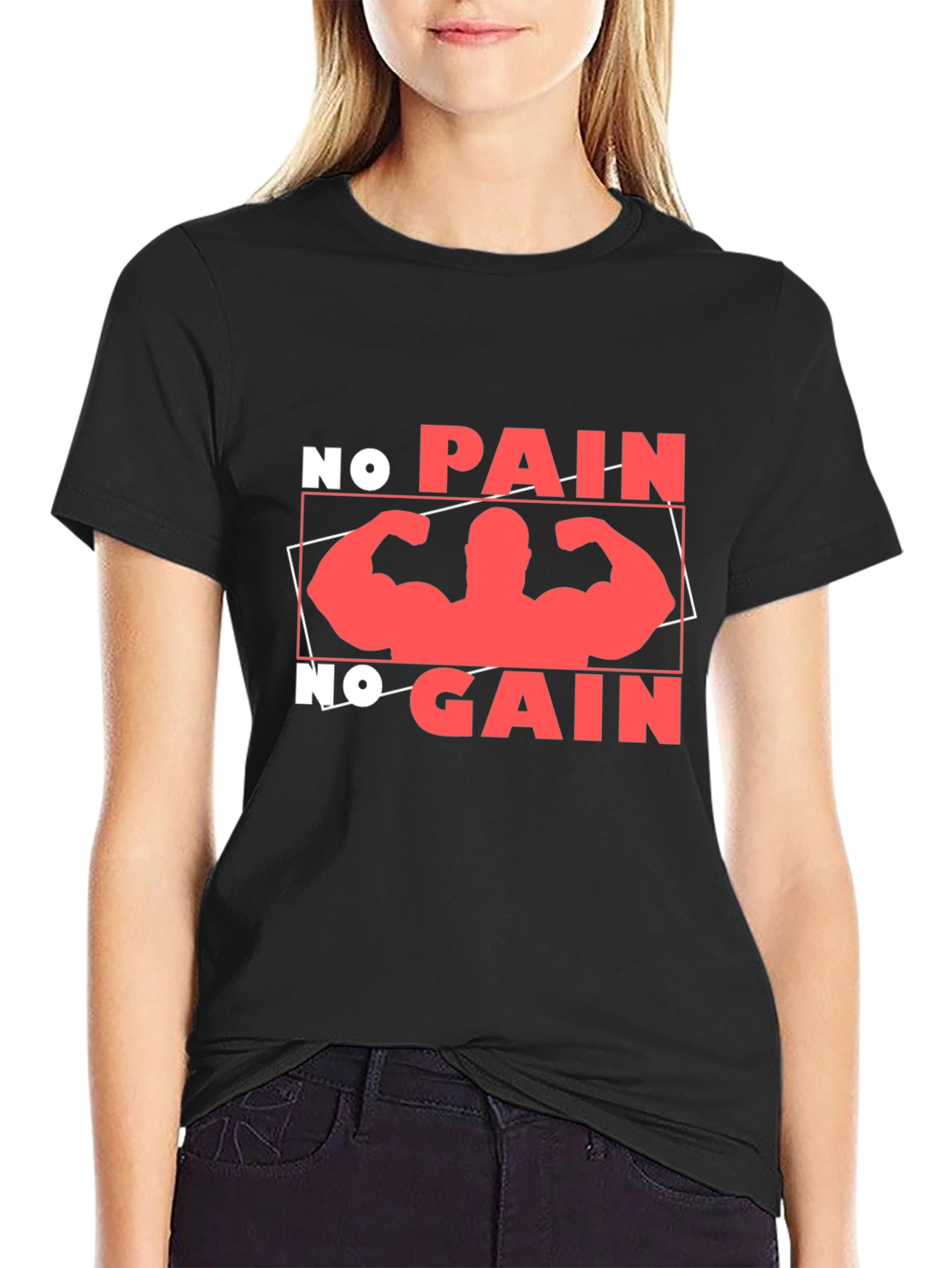 No Pain No Gain Graphic Tee - Black