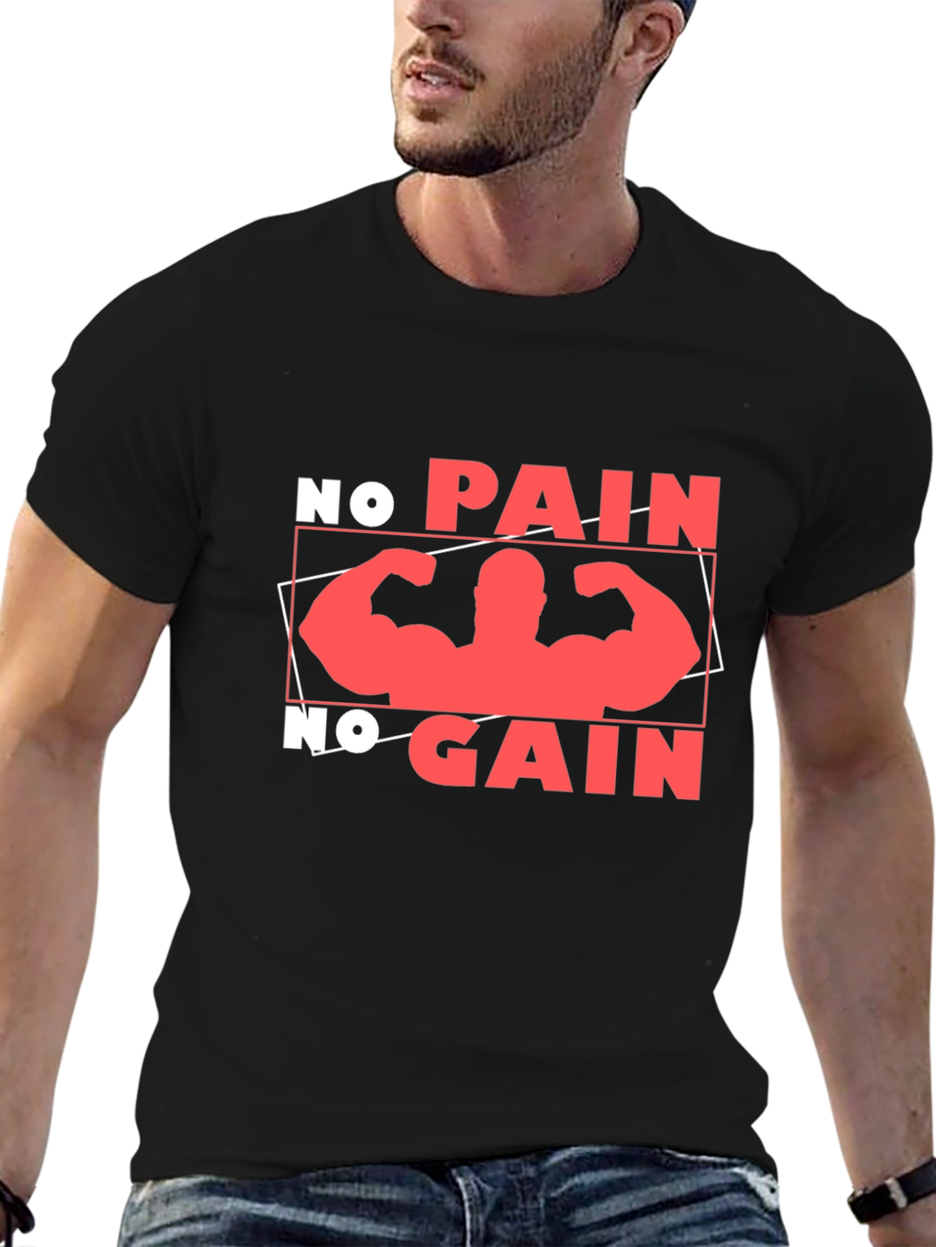No Pain No Gain Graphic Tee - Black