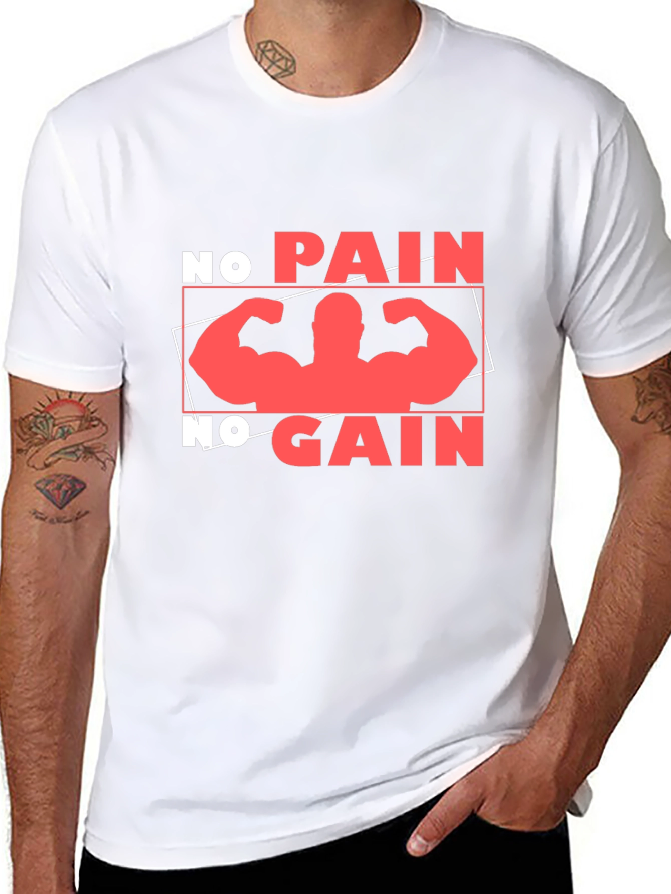 No Pain No Gain Graphic Tee - Black