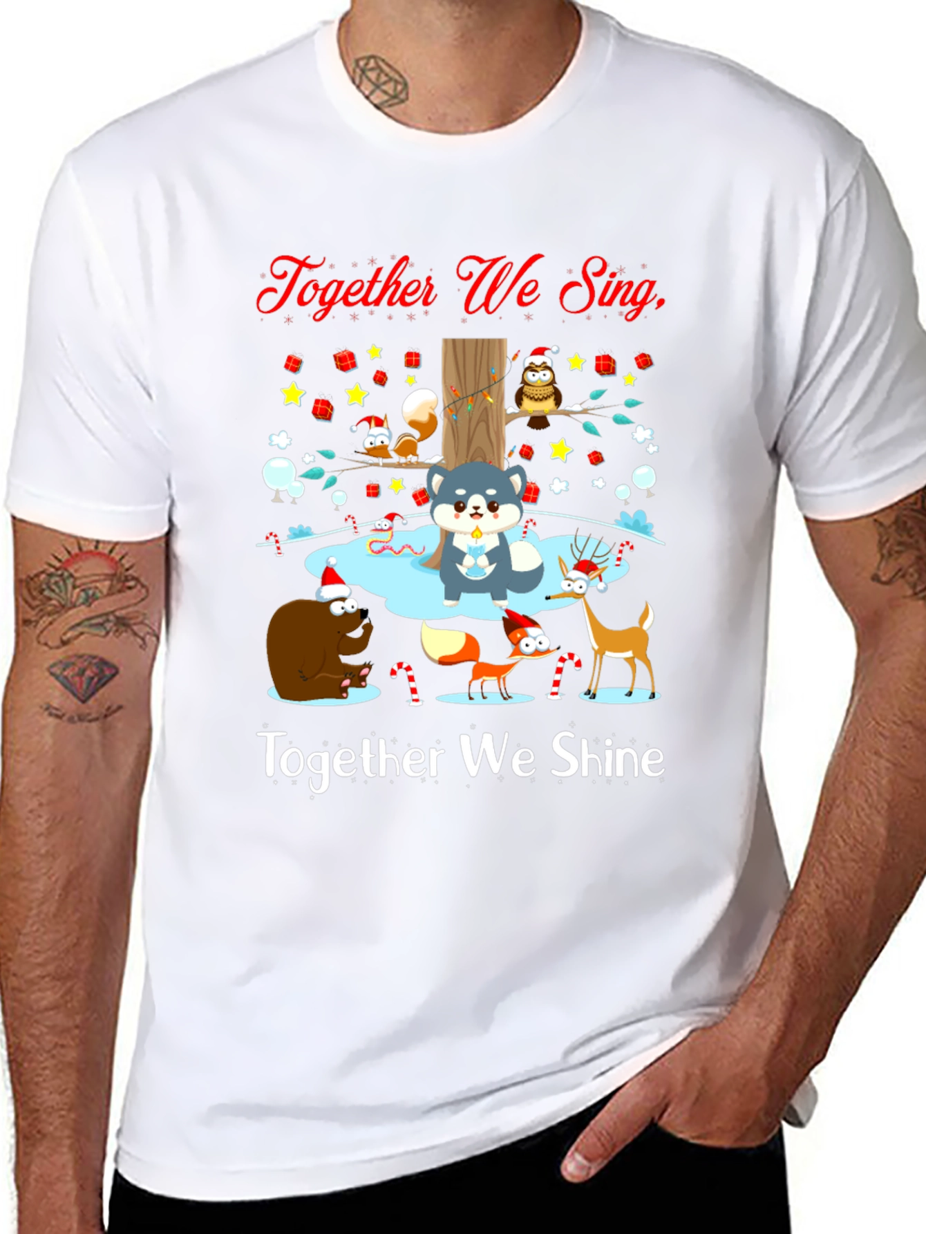 Festive Holiday Animals Graphic Tee