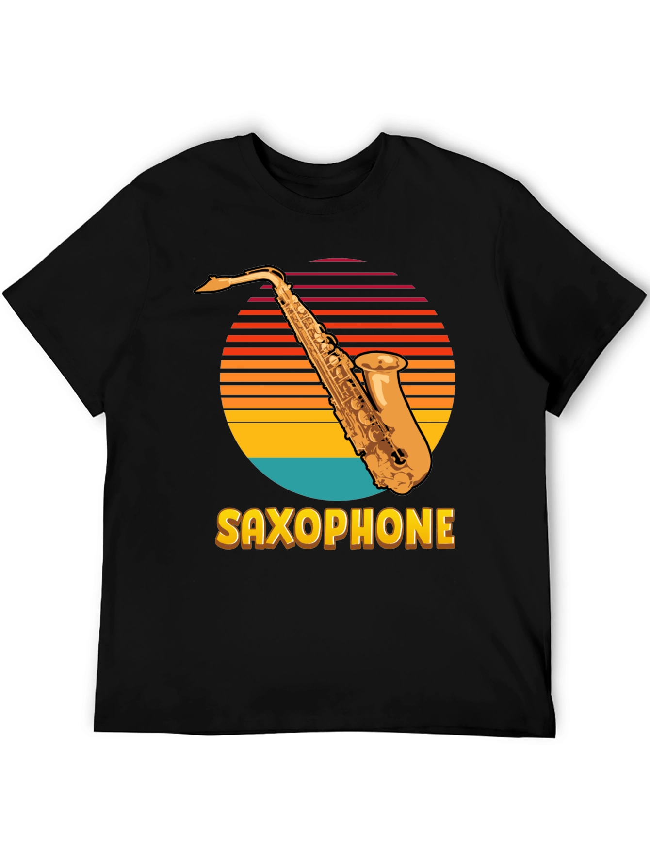 Retro Saxophone Sunset Graphic T-Shirt