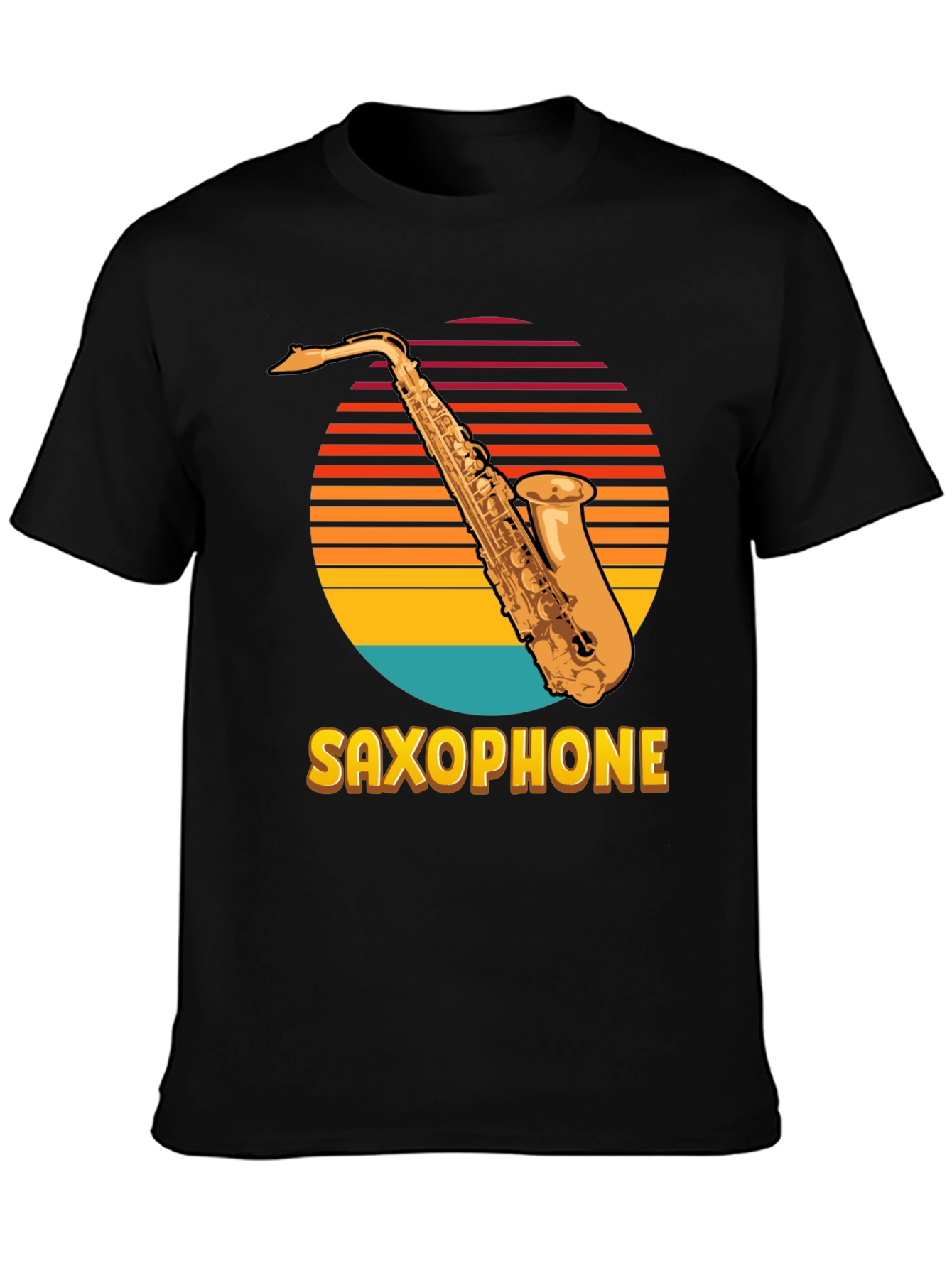 Retro Saxophone Sunset Graphic T-Shirt