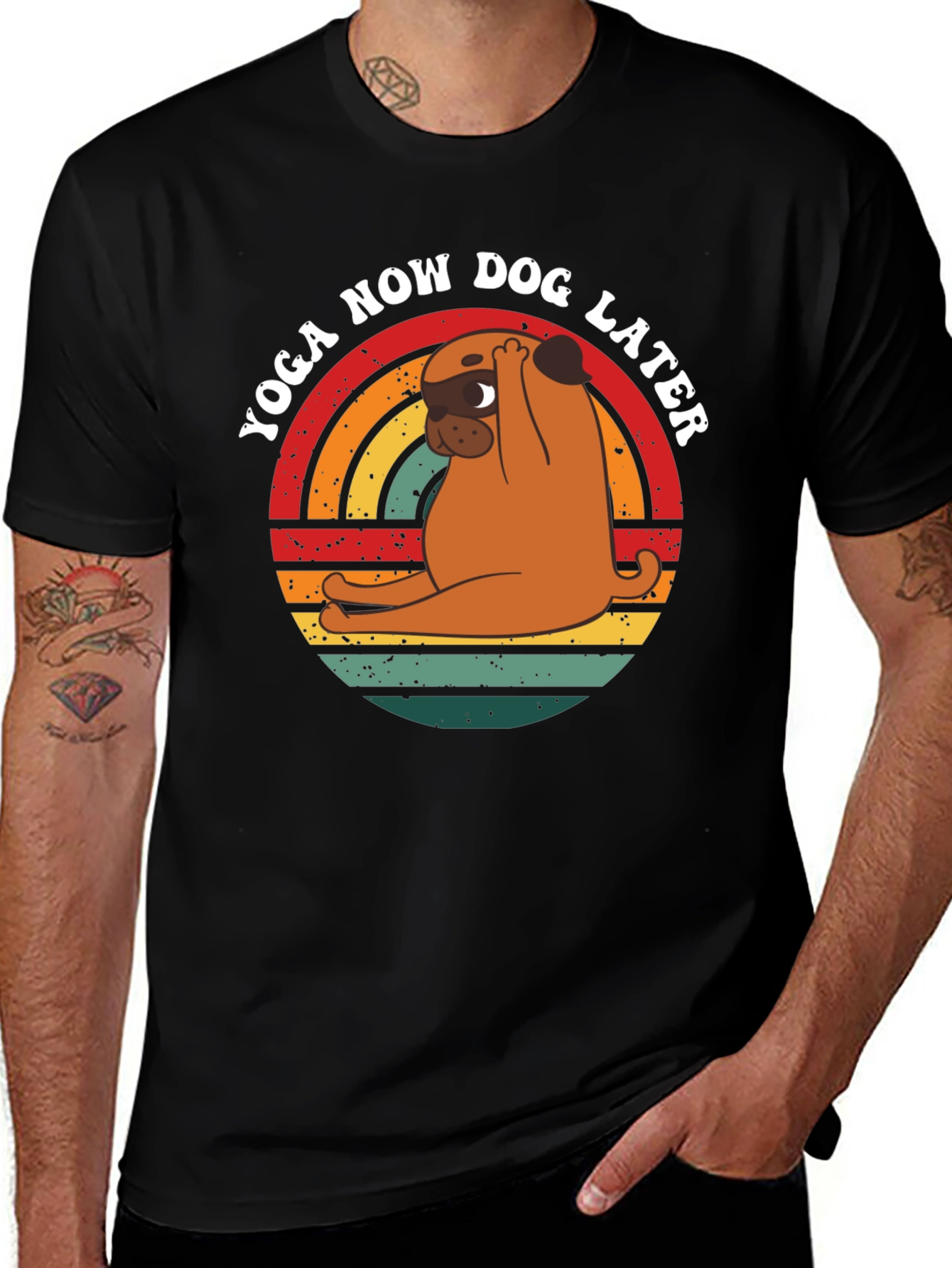 Yoga Now Dog Later Graphic T-Shirt