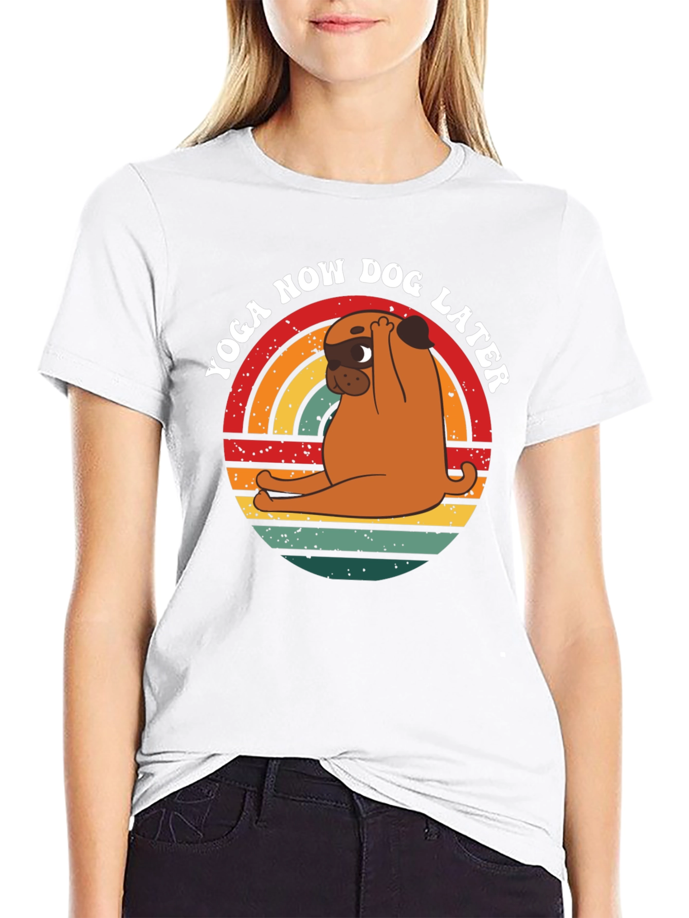 Yoga Now Dog Later Graphic T-Shirt