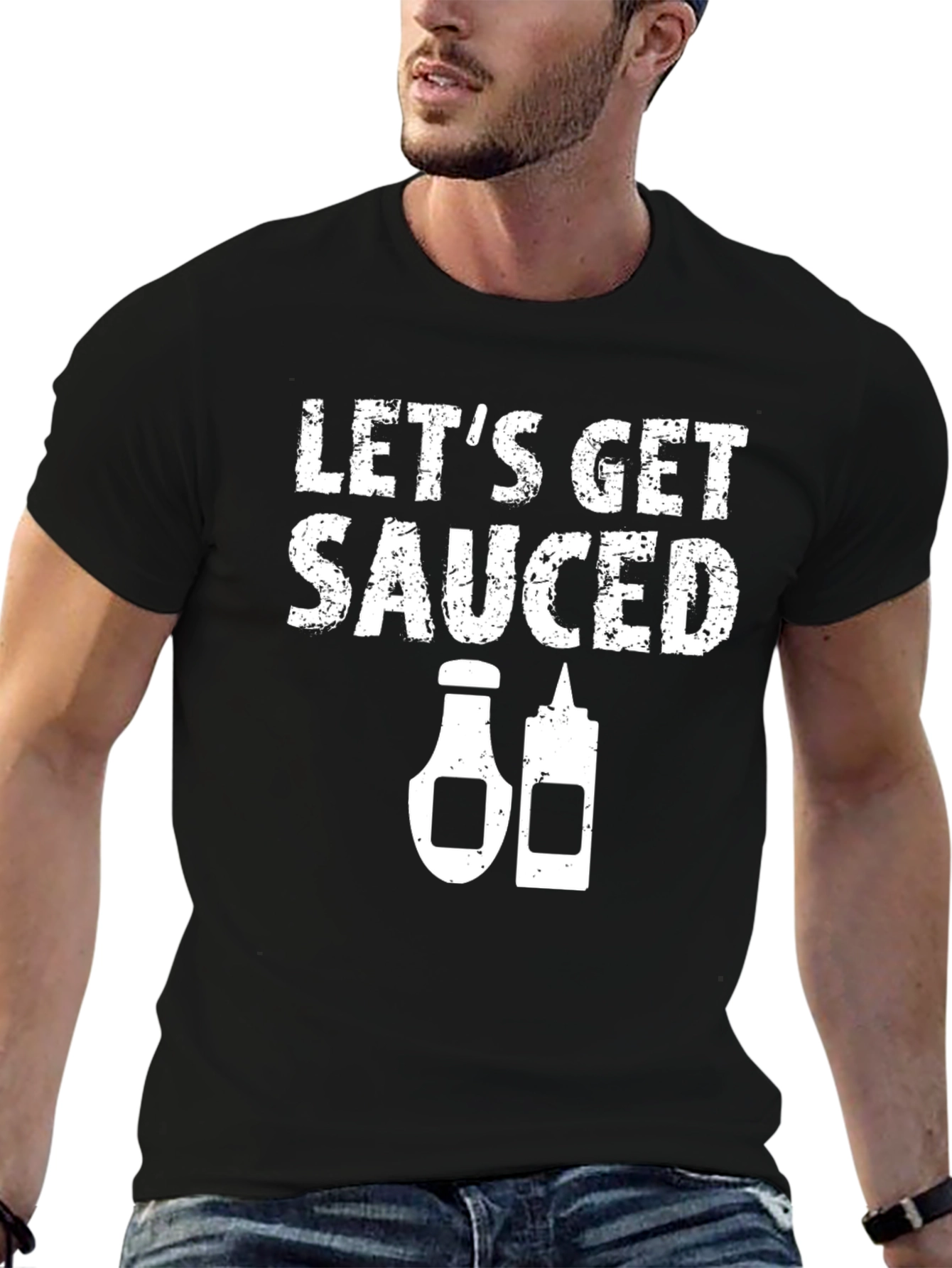 Lets Get Sauced Graphic Tee - Black