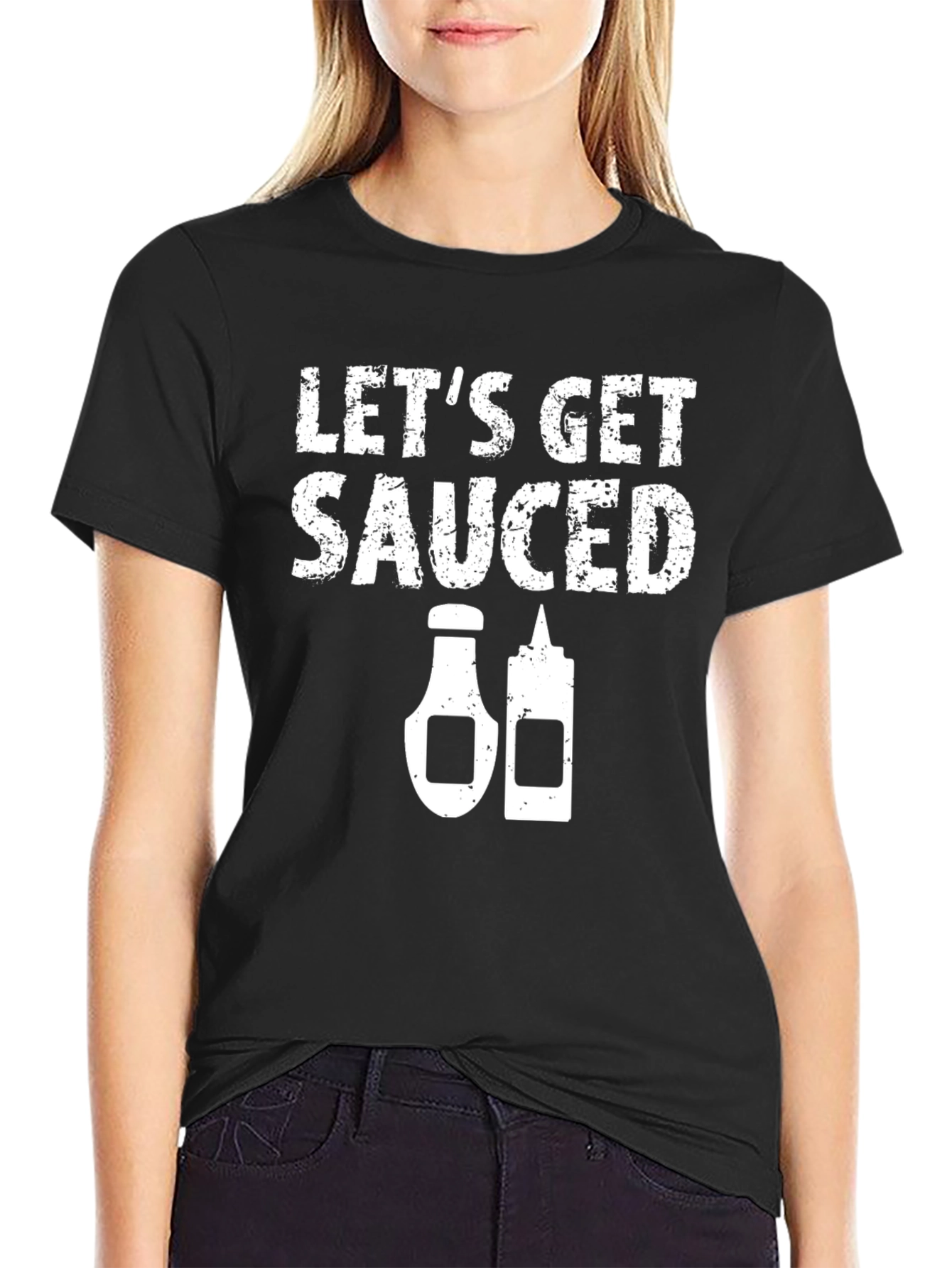 Lets Get Sauced Graphic Tee - Black