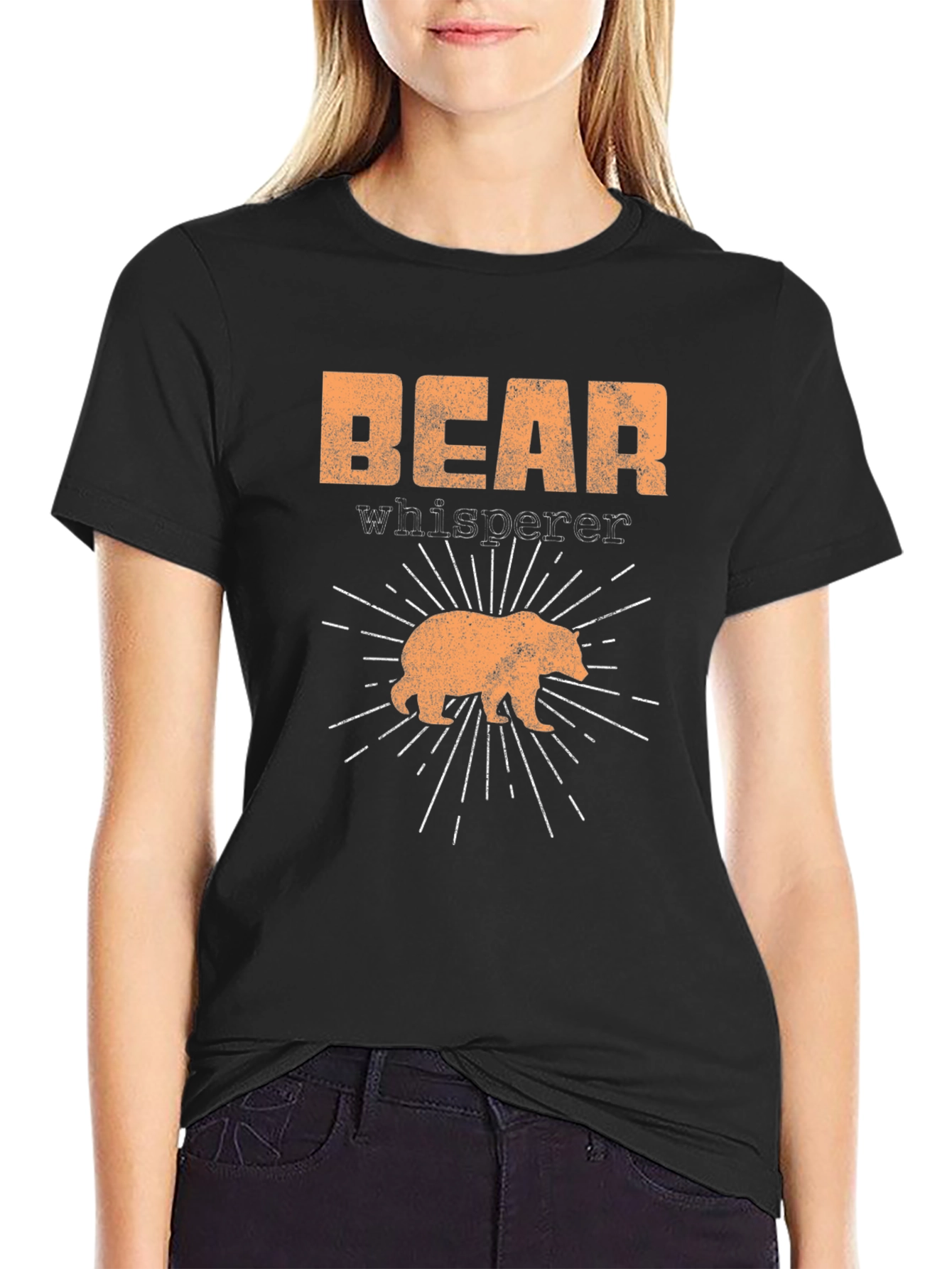 Bear Whisperer Black Graphic T-Shirt