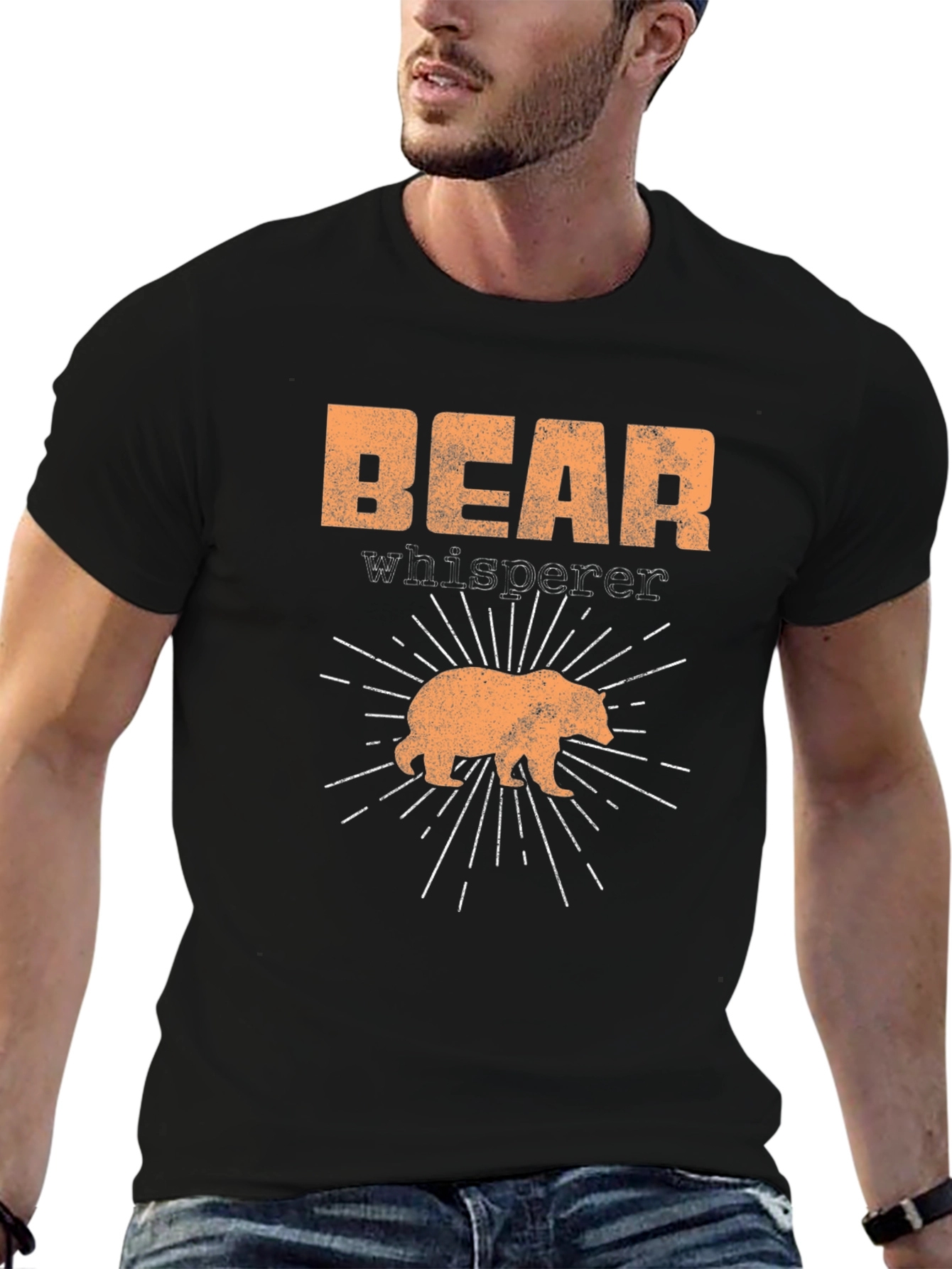 Bear Whisperer Black Graphic T-Shirt
