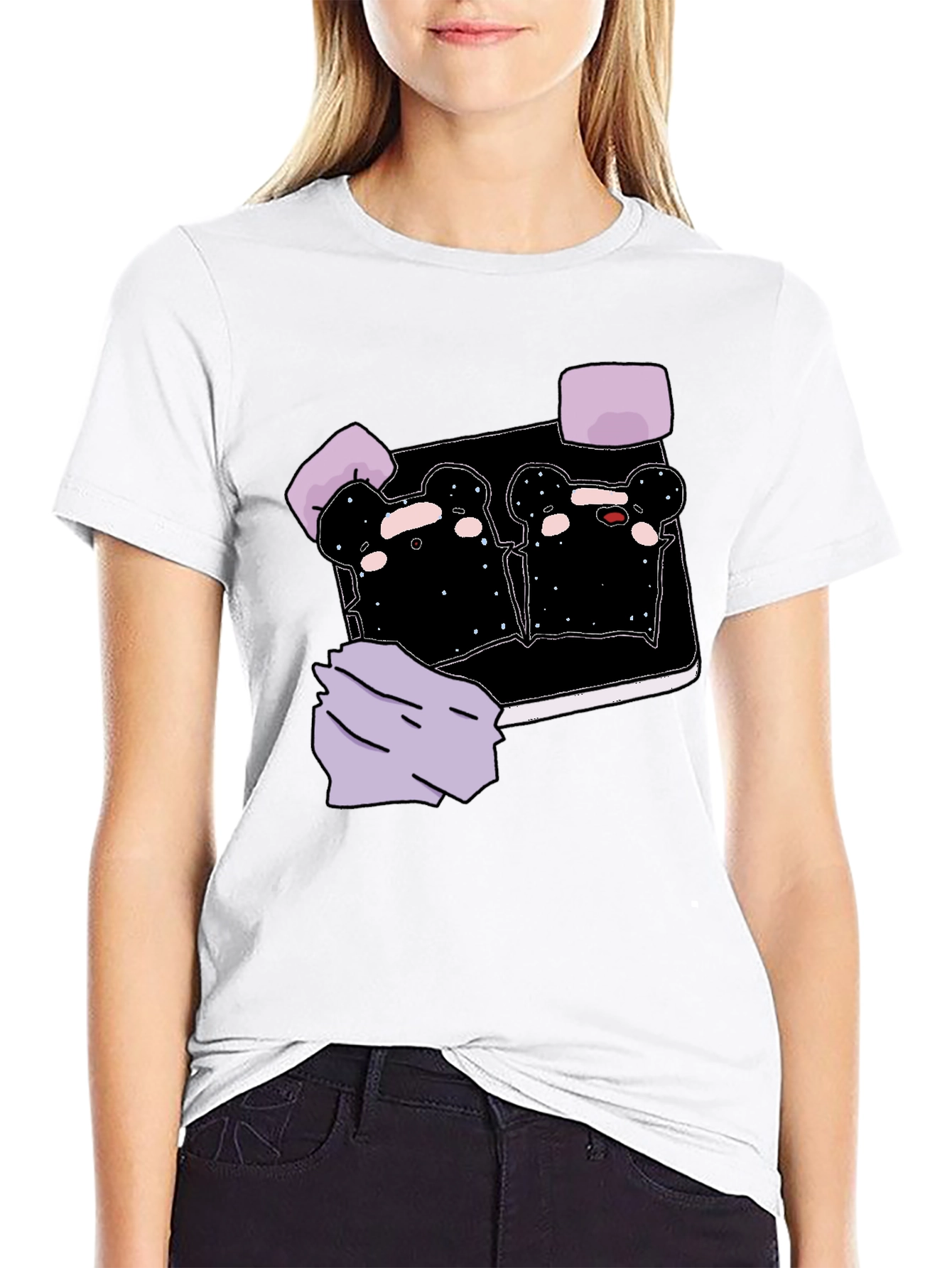 Galaxy Toast Cartoon Graphic T-Shirt