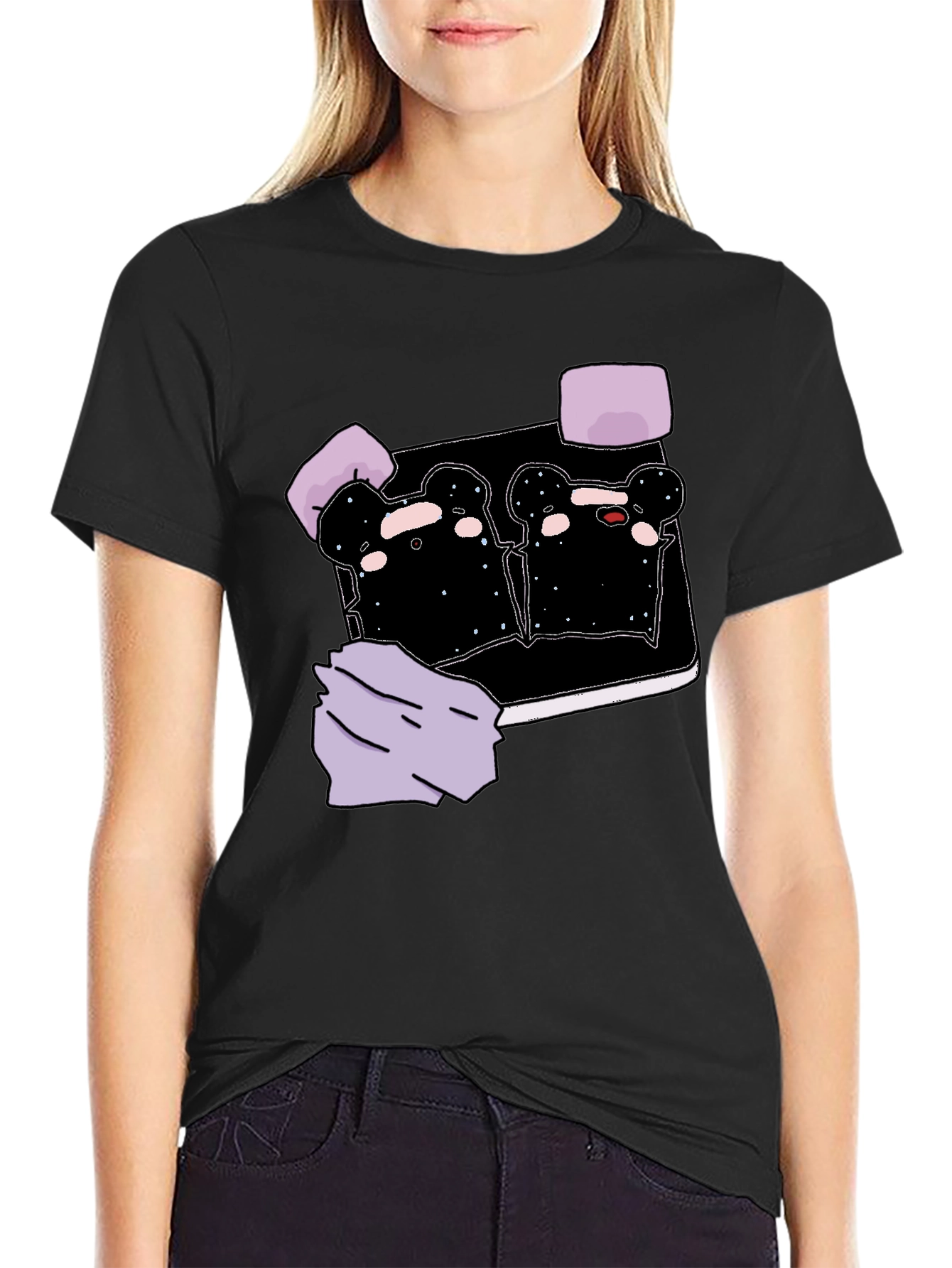 Galaxy Toast Cartoon Graphic T-Shirt