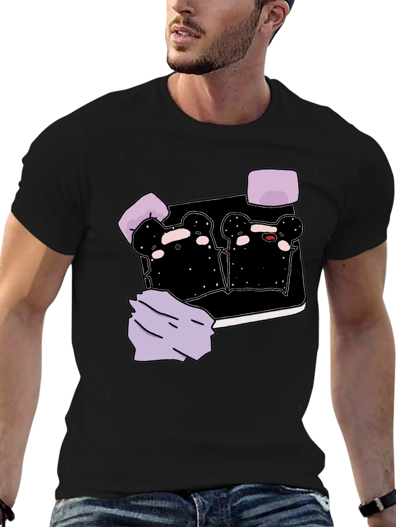 Galaxy Toast Cartoon Graphic T-Shirt
