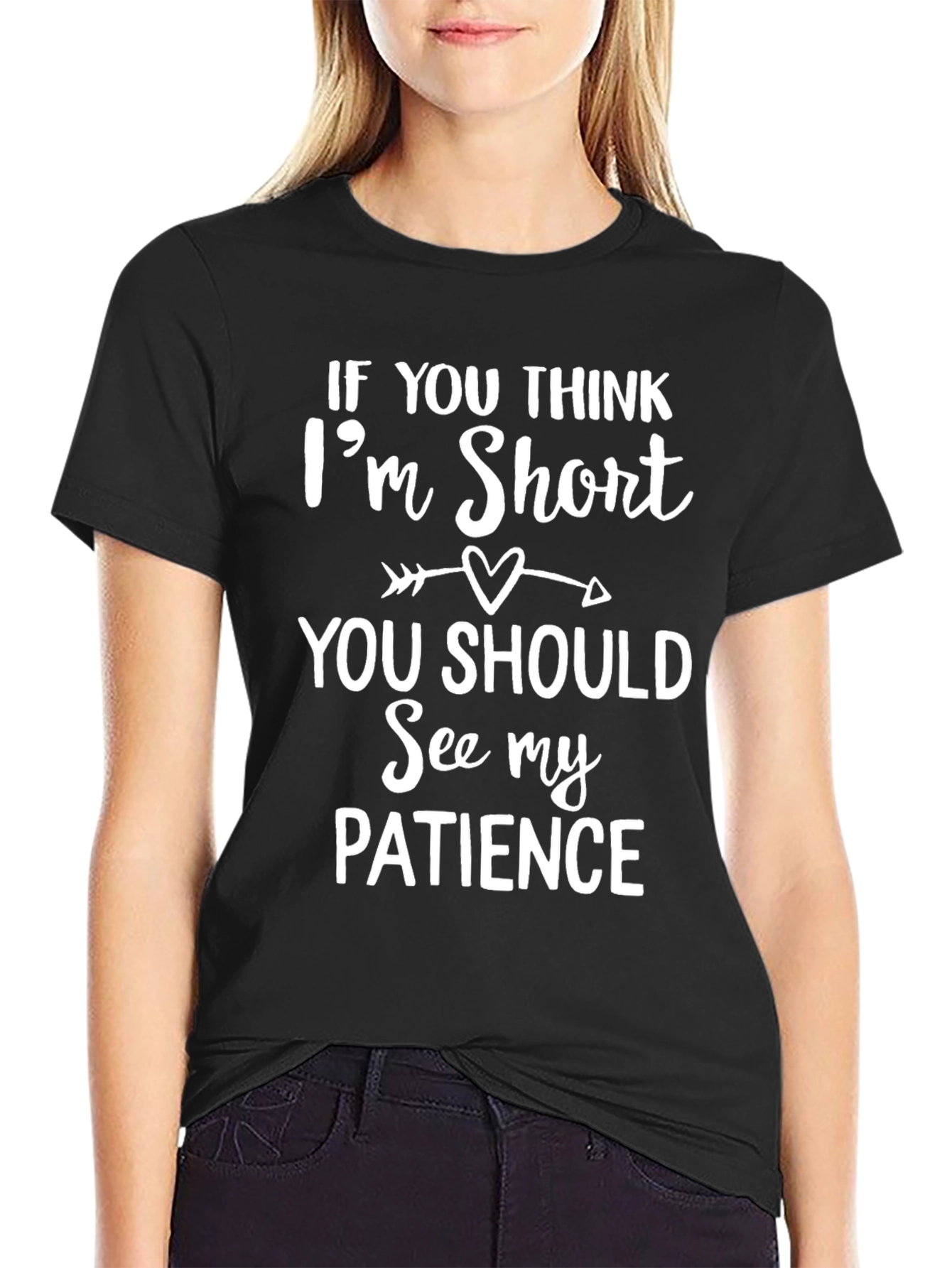 Funny Short Patience Black Graphic Tee Shirt