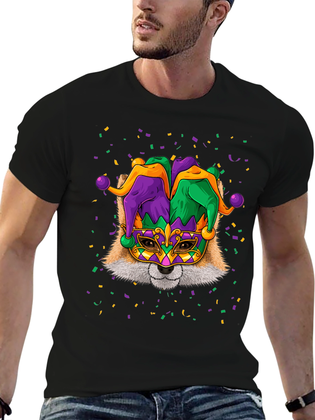 Mardi Gras Fox T-Shirt - Unisex