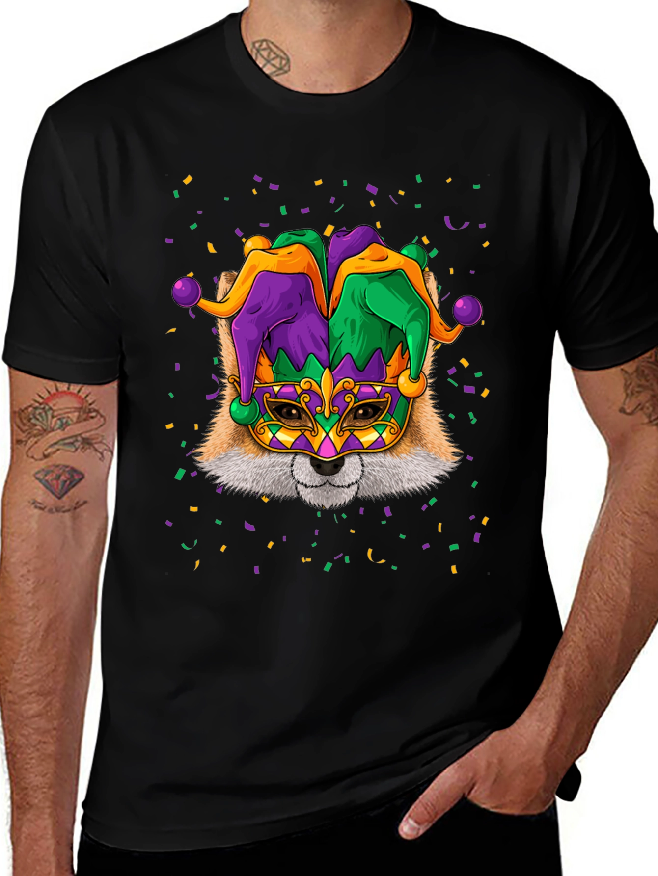 Mardi Gras Fox T-Shirt - Unisex