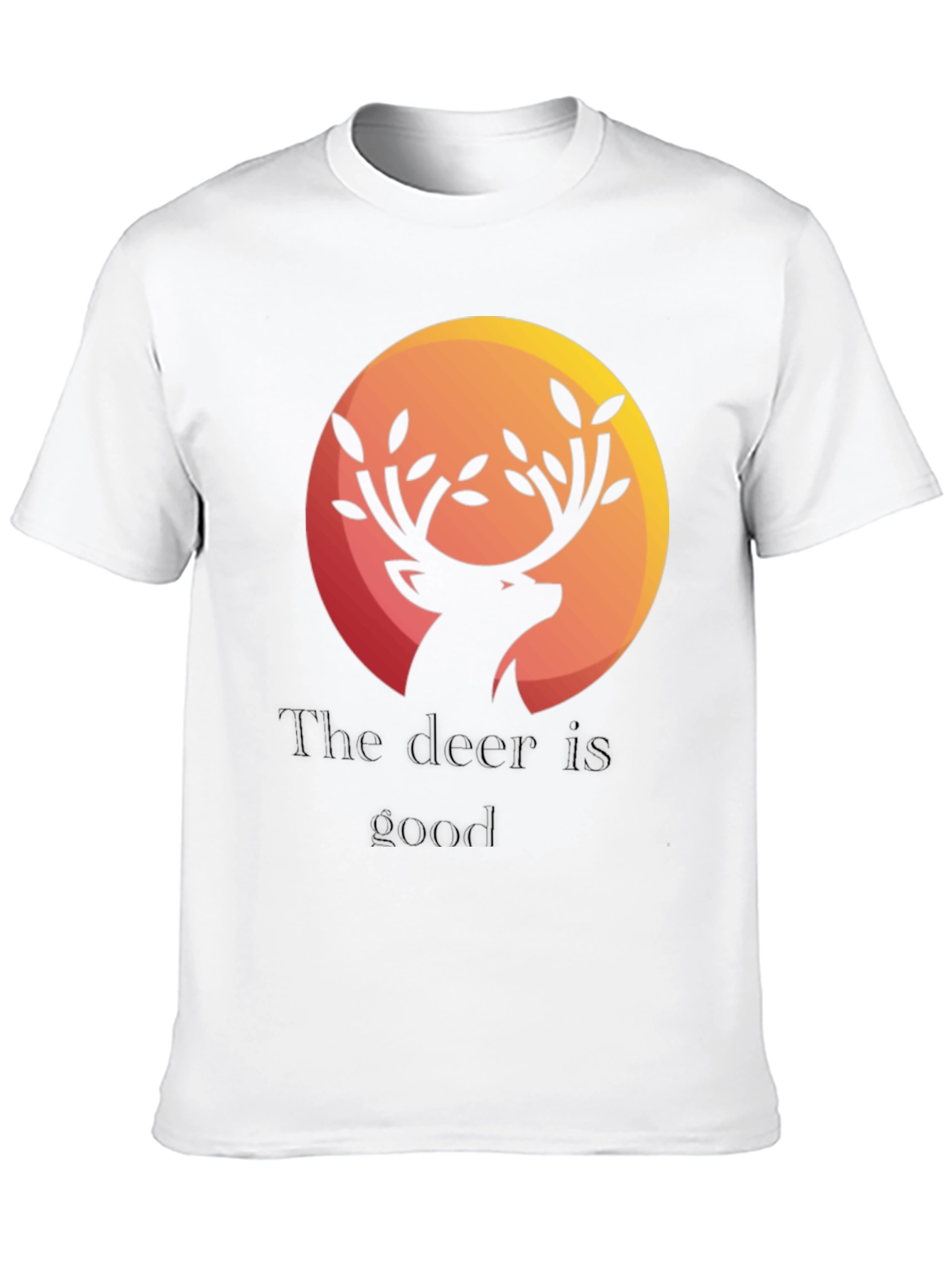 Deer Graphic Print Black T-Shirt