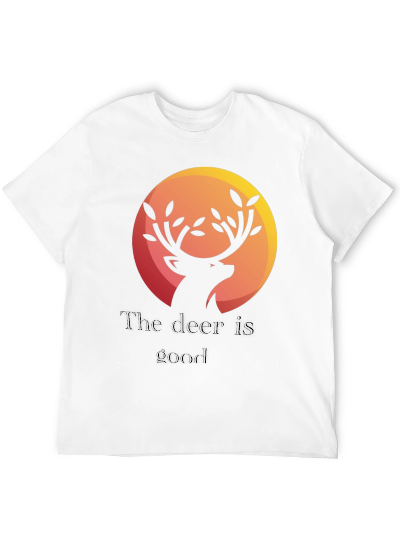 Deer Graphic Print Black T-Shirt