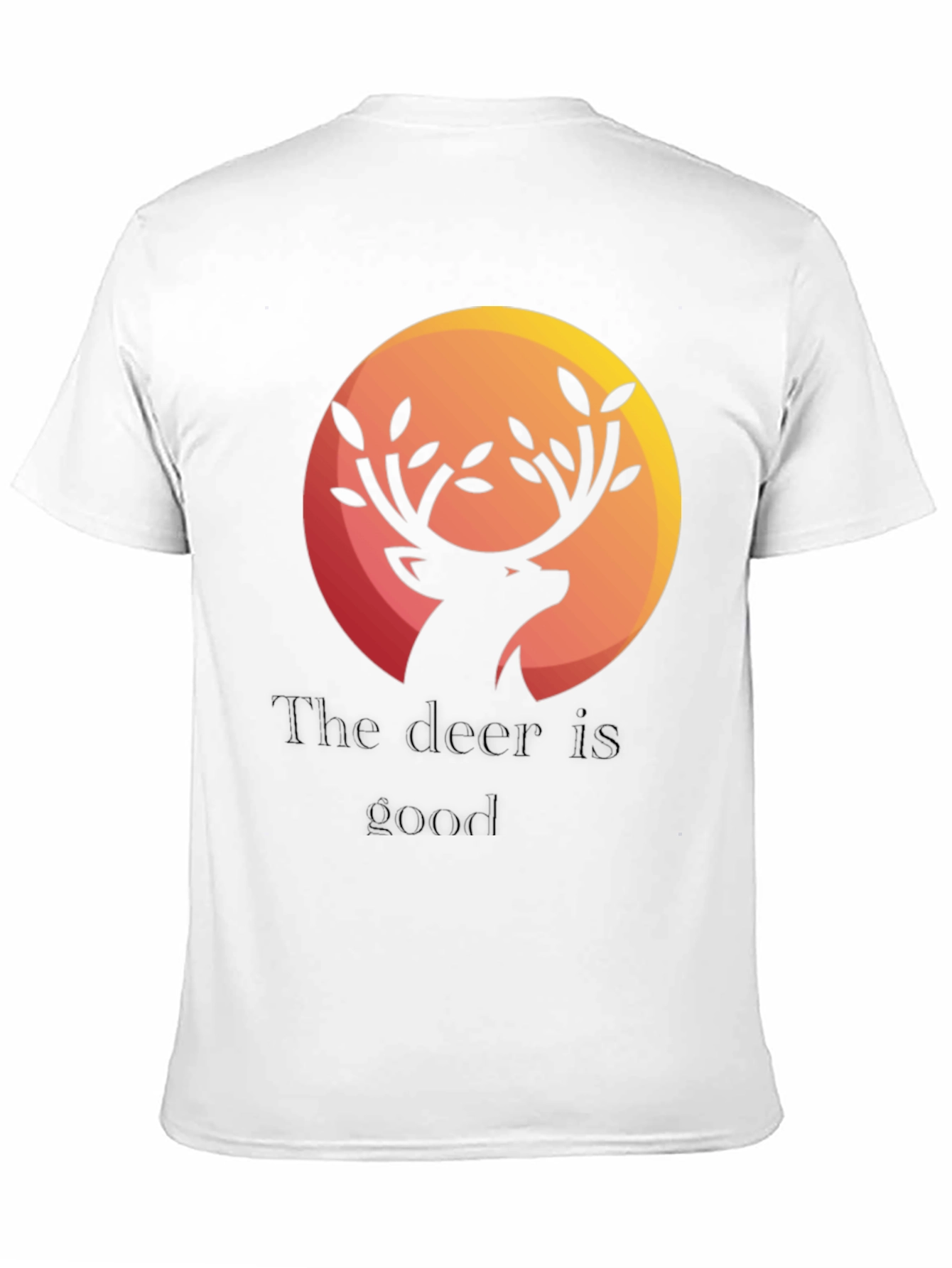 Deer Graphic Print Black T-Shirt