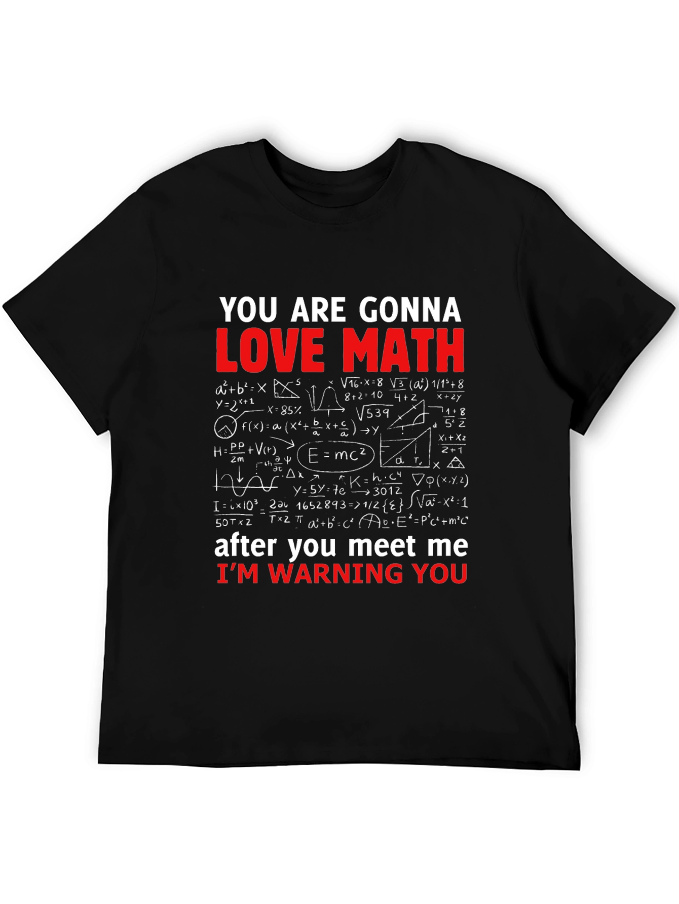 Math Equations Graphic T-Shirt Funny Geek Nerd Tee
