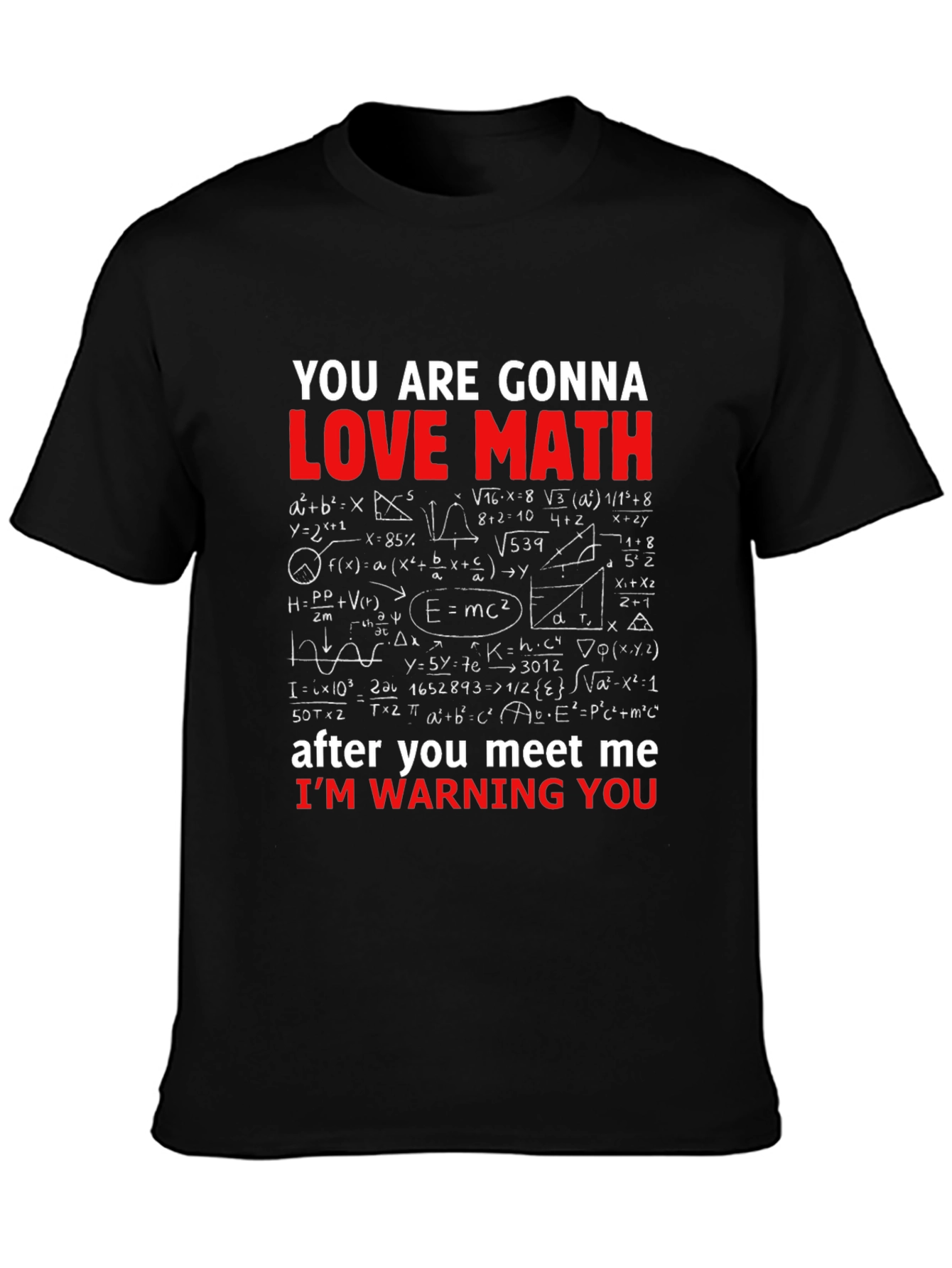 Math Equations Graphic T-Shirt Funny Geek Nerd Tee