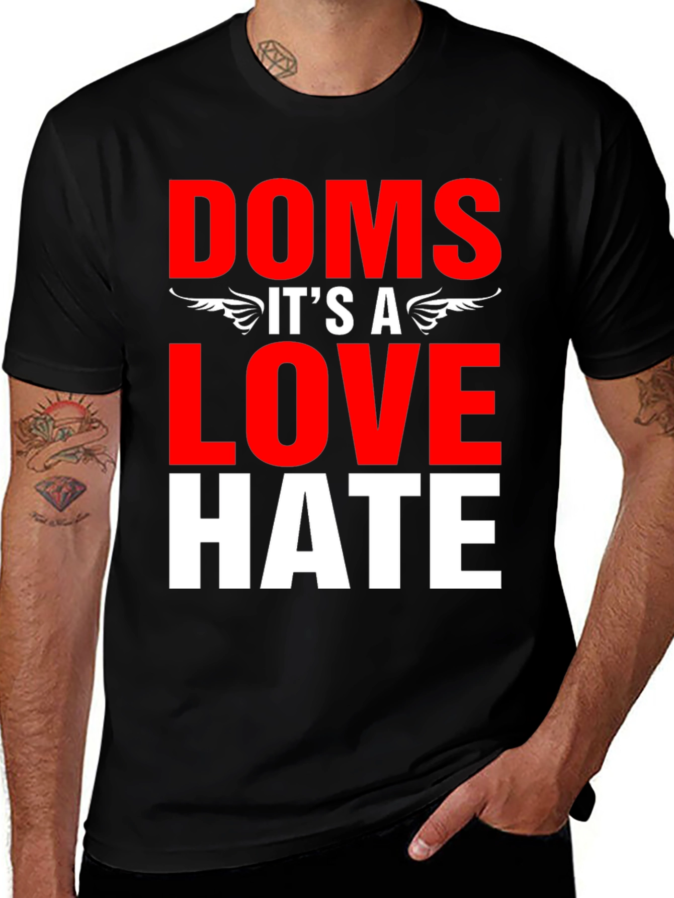 Doms Love Hate Graphic T-Shirt