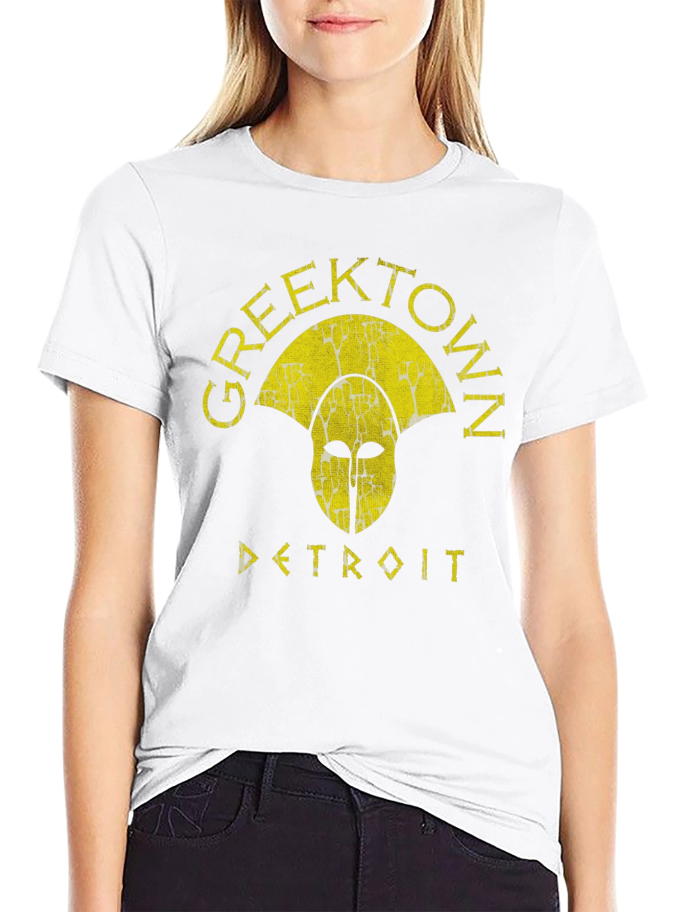 Greektown Detroit T-Shirt - Spartan Helmet Graphic