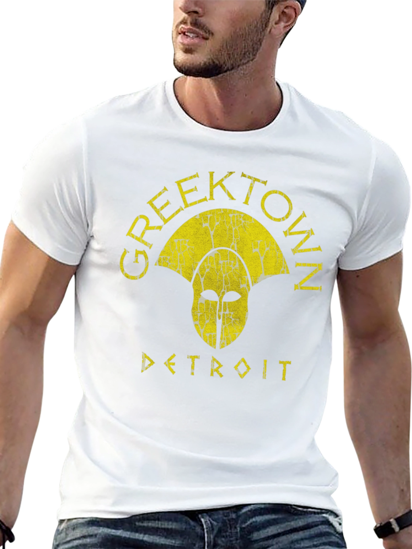 Greektown Detroit T-Shirt - Spartan Helmet Graphic