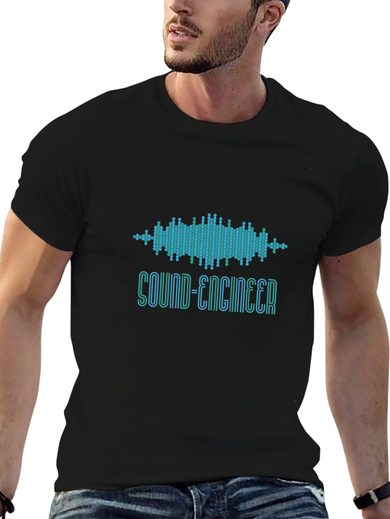 Sound Engineer Graphic T-Shirt - Black
