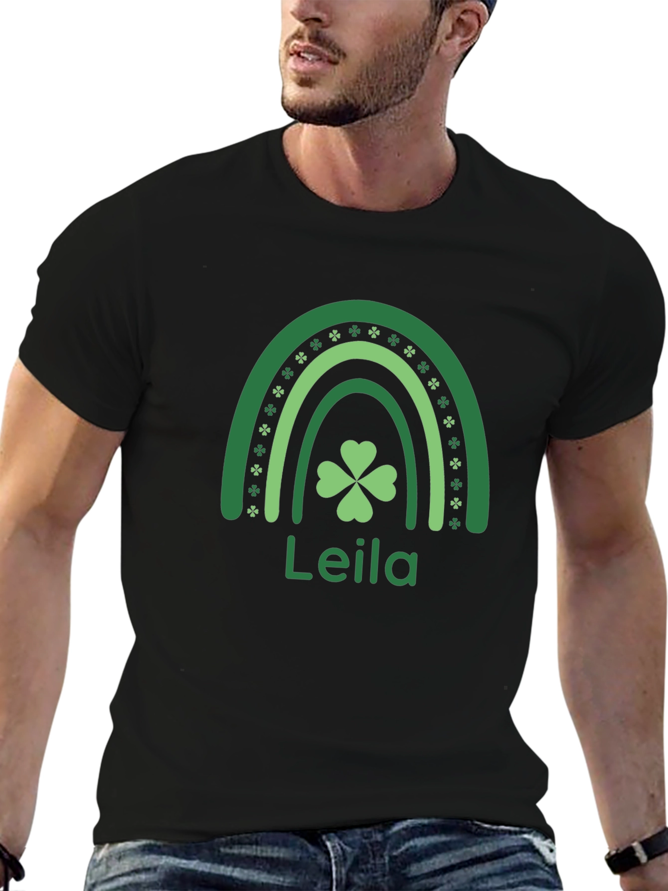 Leila Shamrock Rainbow St. Patricks Day T-Shirt