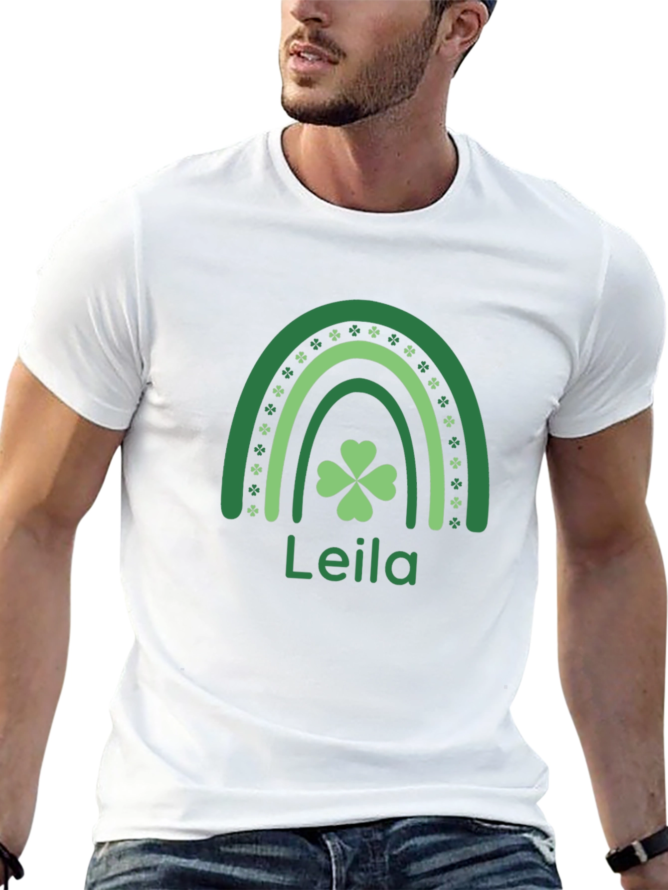 Leila Shamrock Rainbow St. Patricks Day T-Shirt