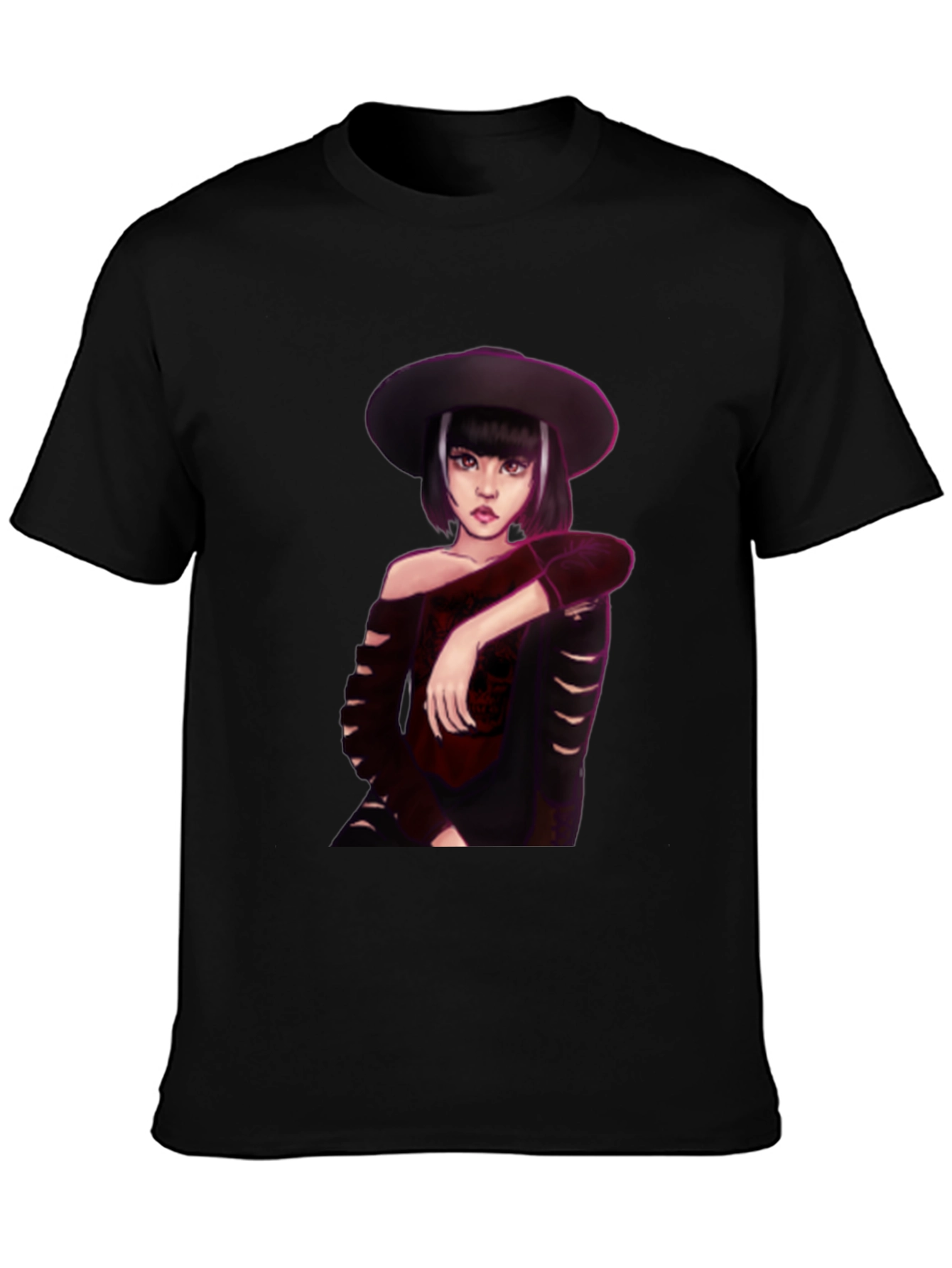 Gothic Girl Graphic Black T-Shirt