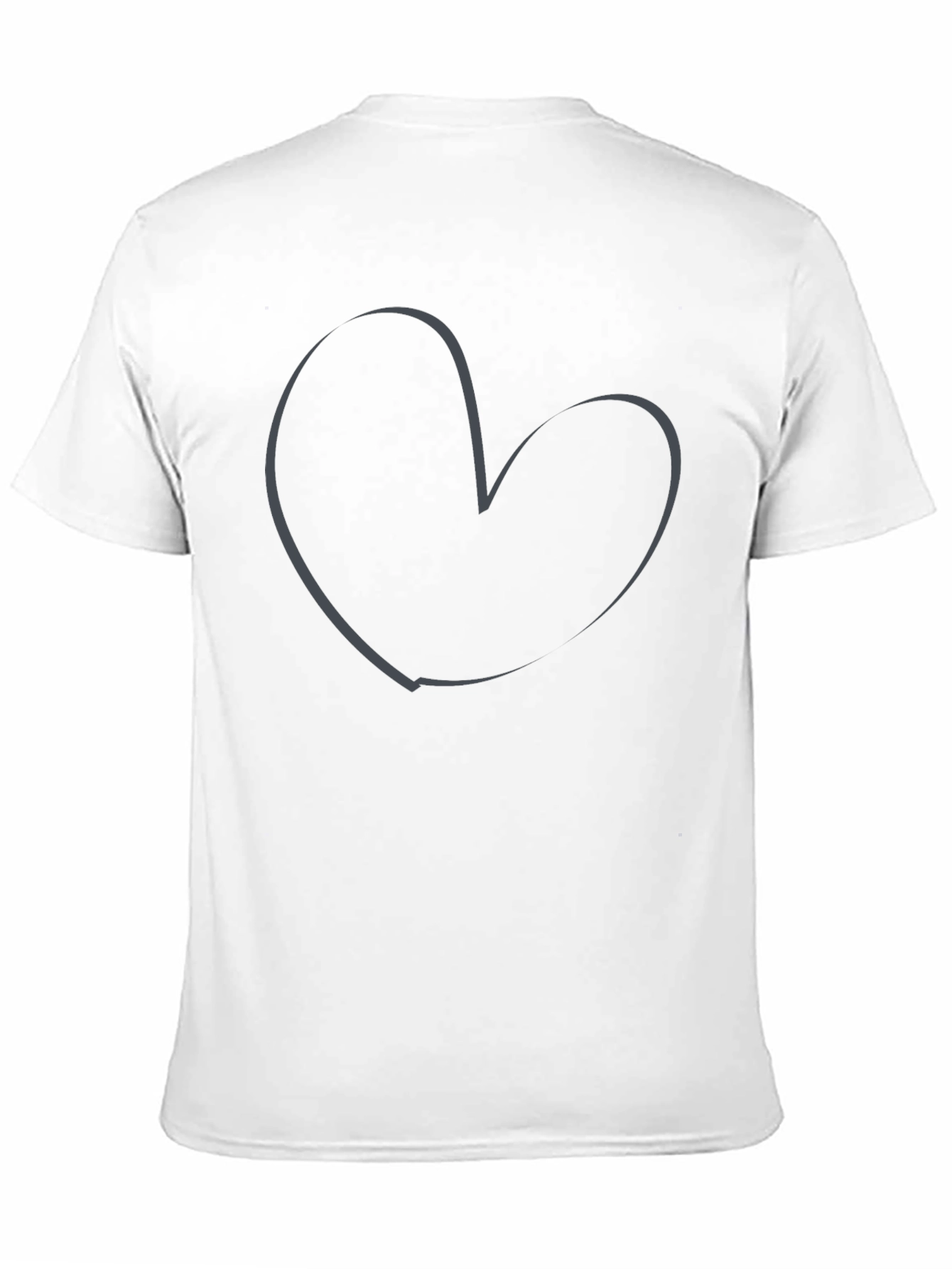 Heart Outline Graphic Tee - Soft Cotton Casual Wear