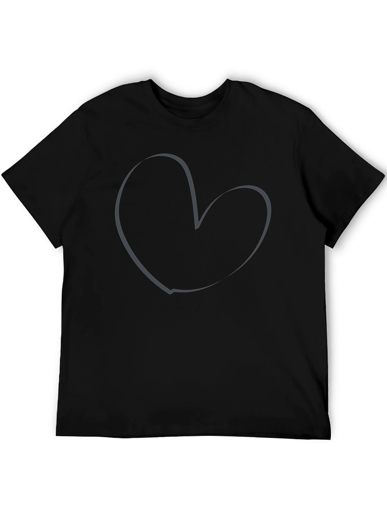 Heart Outline Graphic Tee - Soft Cotton Casual Wear