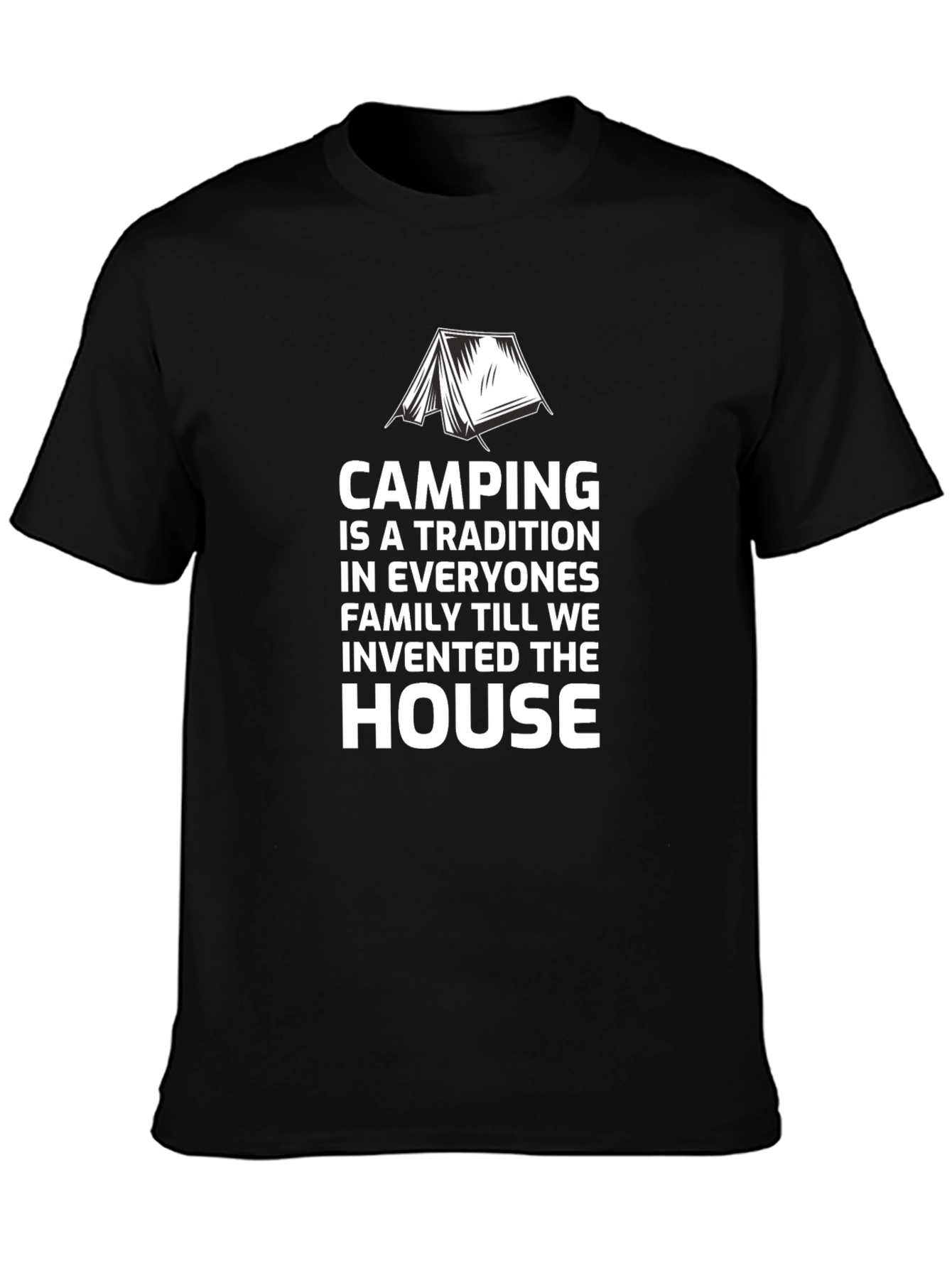 Camping Tradition Graphic Tee - Black Cotton Shirt